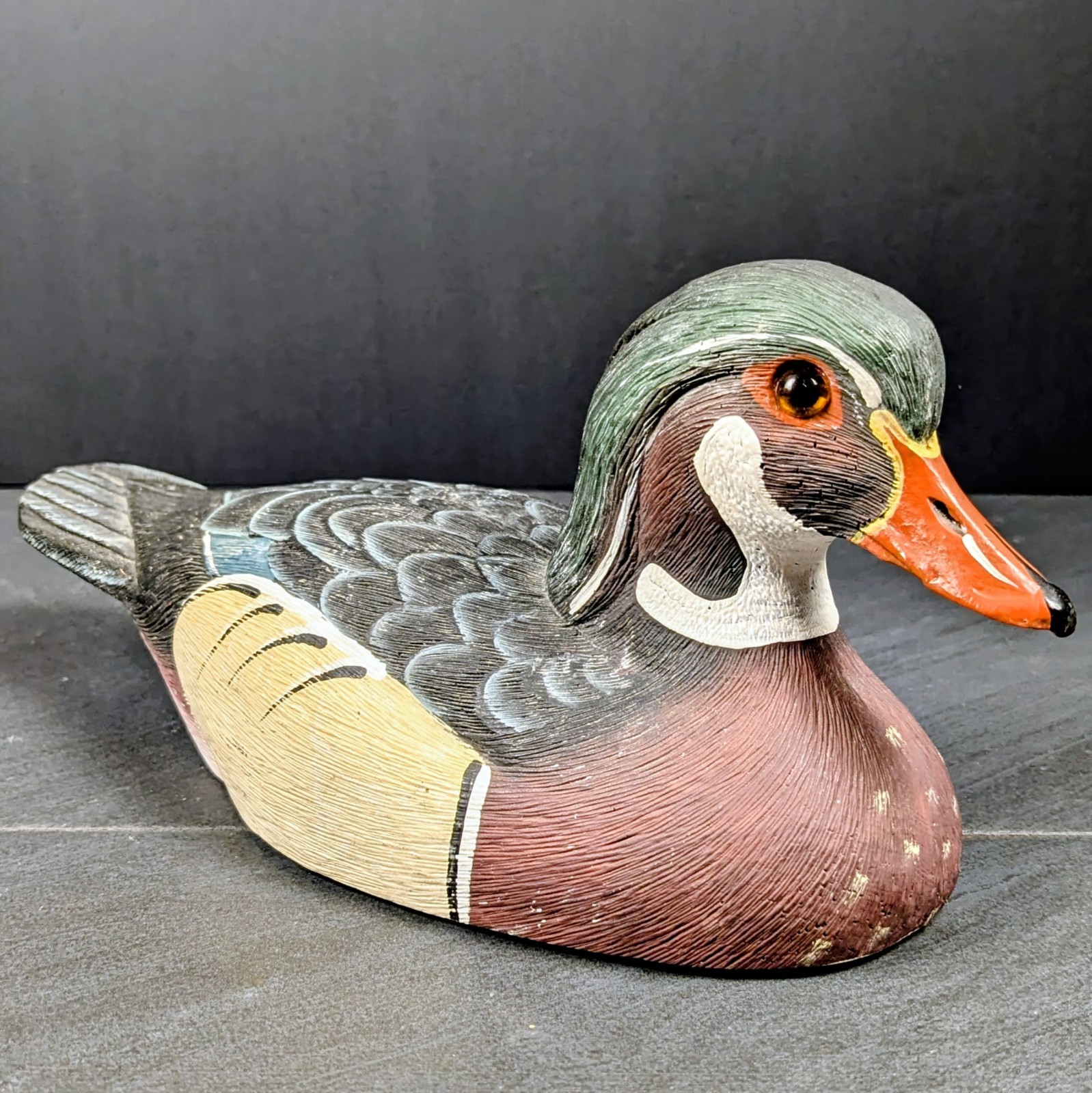 Vintage Signed Wood Duck Drake Decoy 1988 S Stilley Folk Art Duck