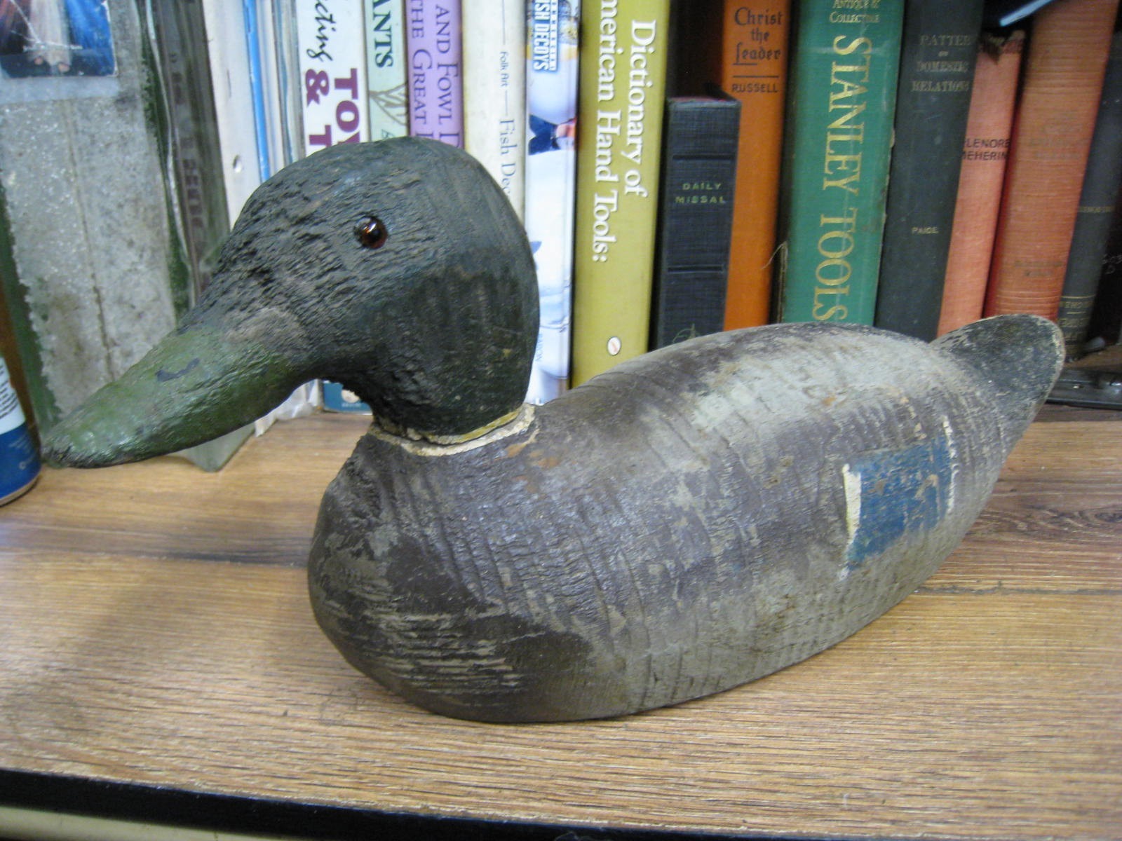 Original 1950s Wooden Mallard DRAKE Duck Decoy WOOD VICTOR GLASS EYES WORKING
