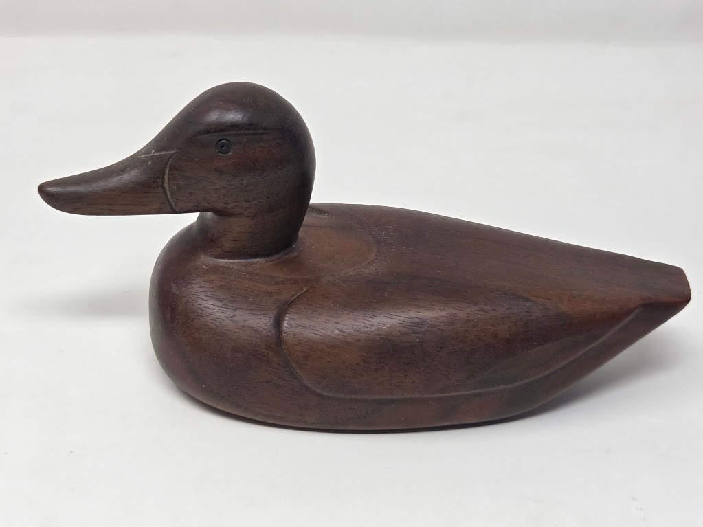 Bill Ford Wood Duck Decoy Signed Dated 1990 Hand Carved Decorative Figure