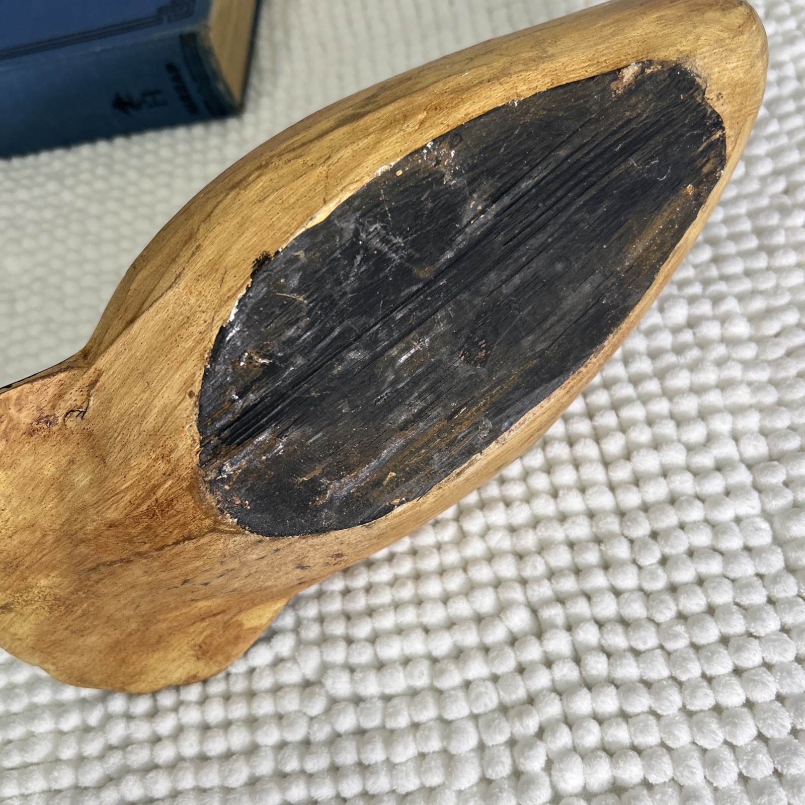 Hand Carved Wooden Duck Decoy Solid Body Primitive Vintage