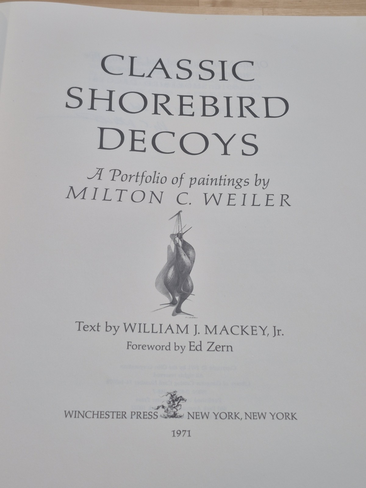 CLASSIC SHOREBIRD DECOYS-Milton C. Weiler-Signed #161, Limited 1st Edition 1971