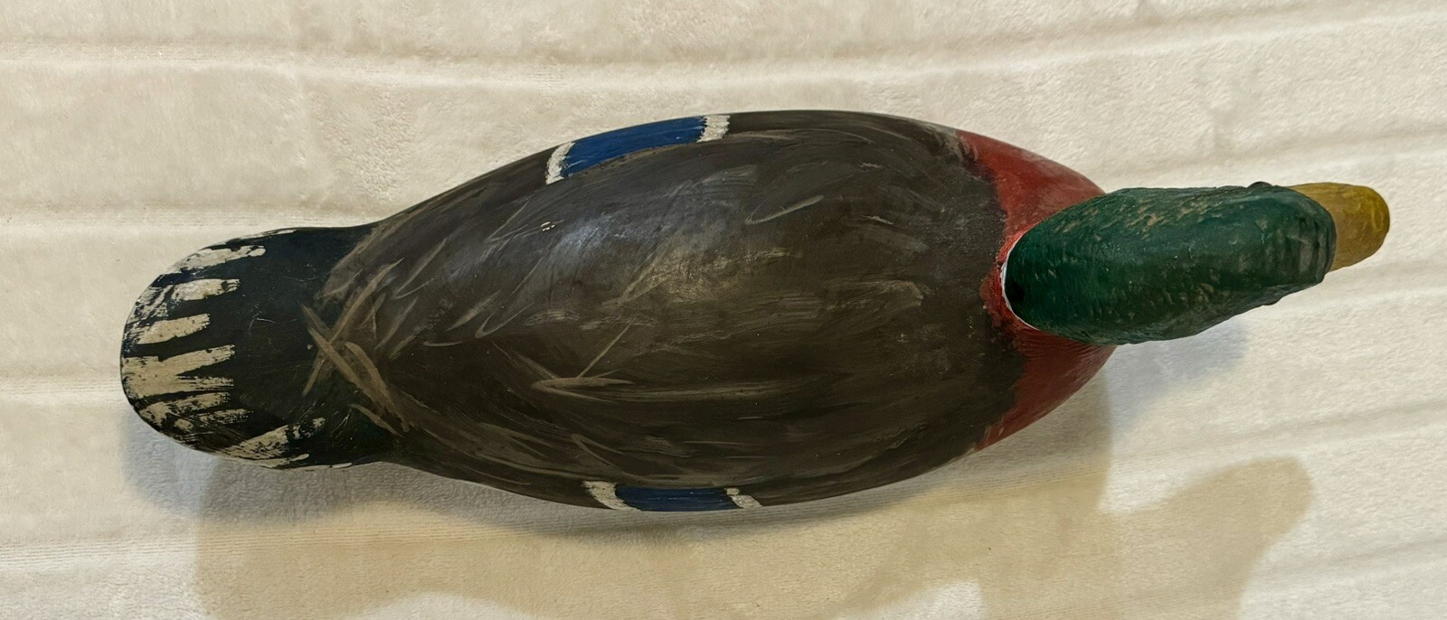 Vintage Hand Carved & Hand Painted Solid Wood Mallard Duck Decoy Decor/life size