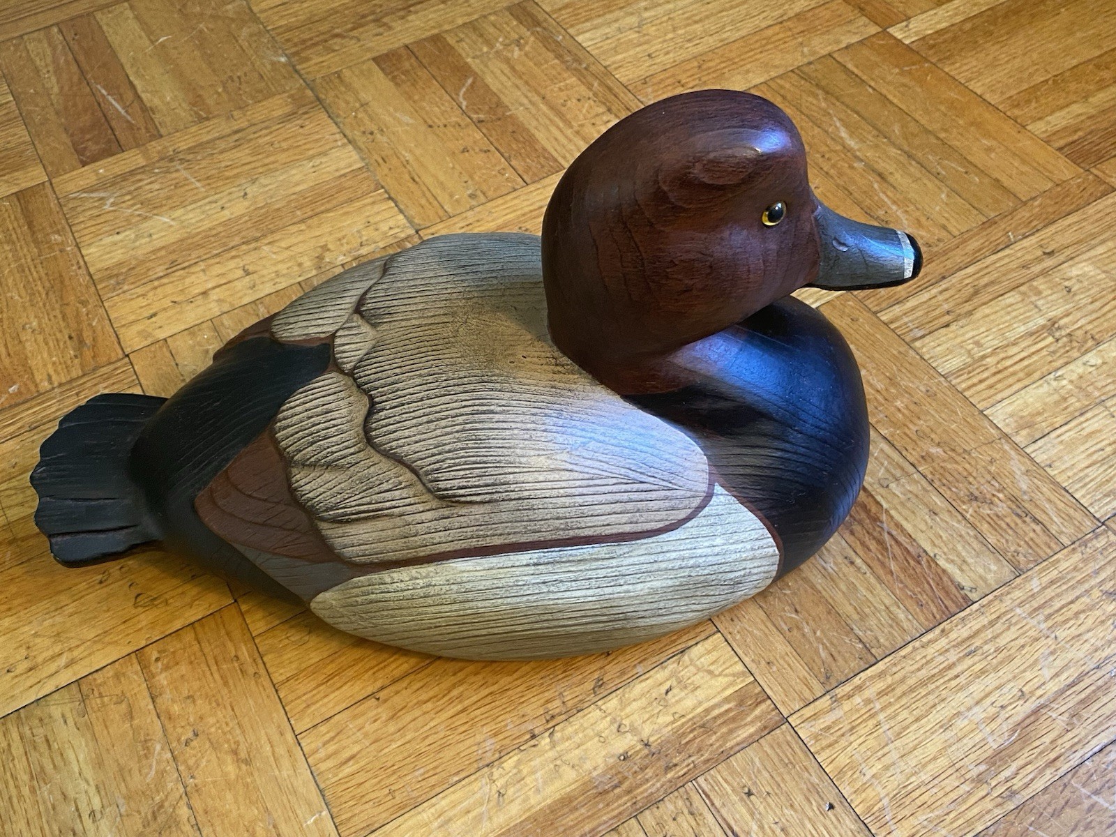Artist Signed Tom Taber Ducks Unlimited Redhead Duck Decoy Medallion