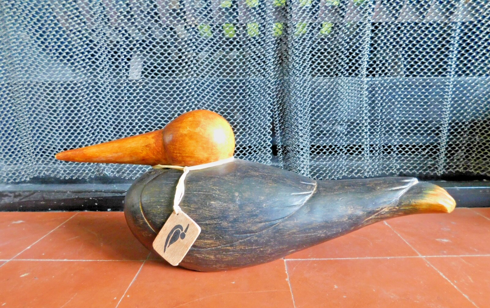 Primitive Hand Carved? Black Oystercatcher Shorebird Wood Decoy Painted-16″ X 4″