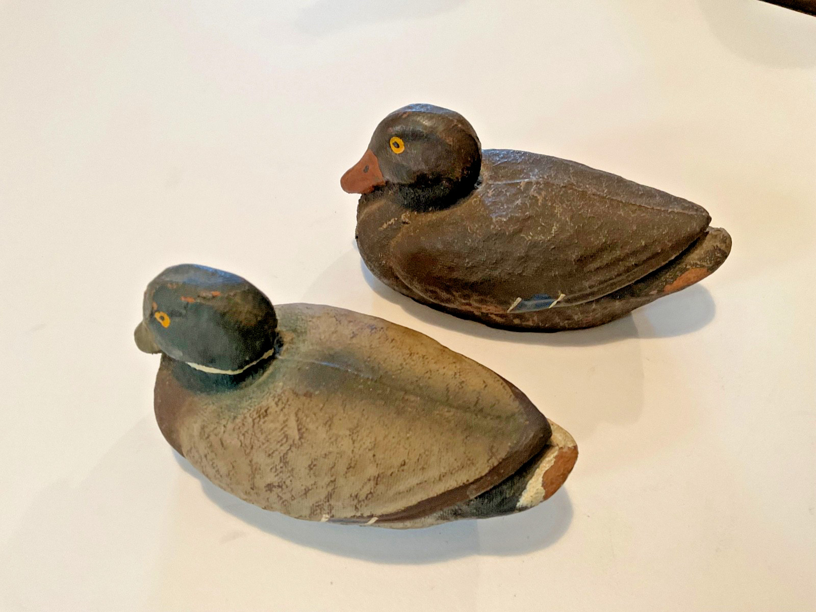 Vtg Mini Carry-Lite Mallard Decoy Solid Body Paper Mache Duck Salesman Sample