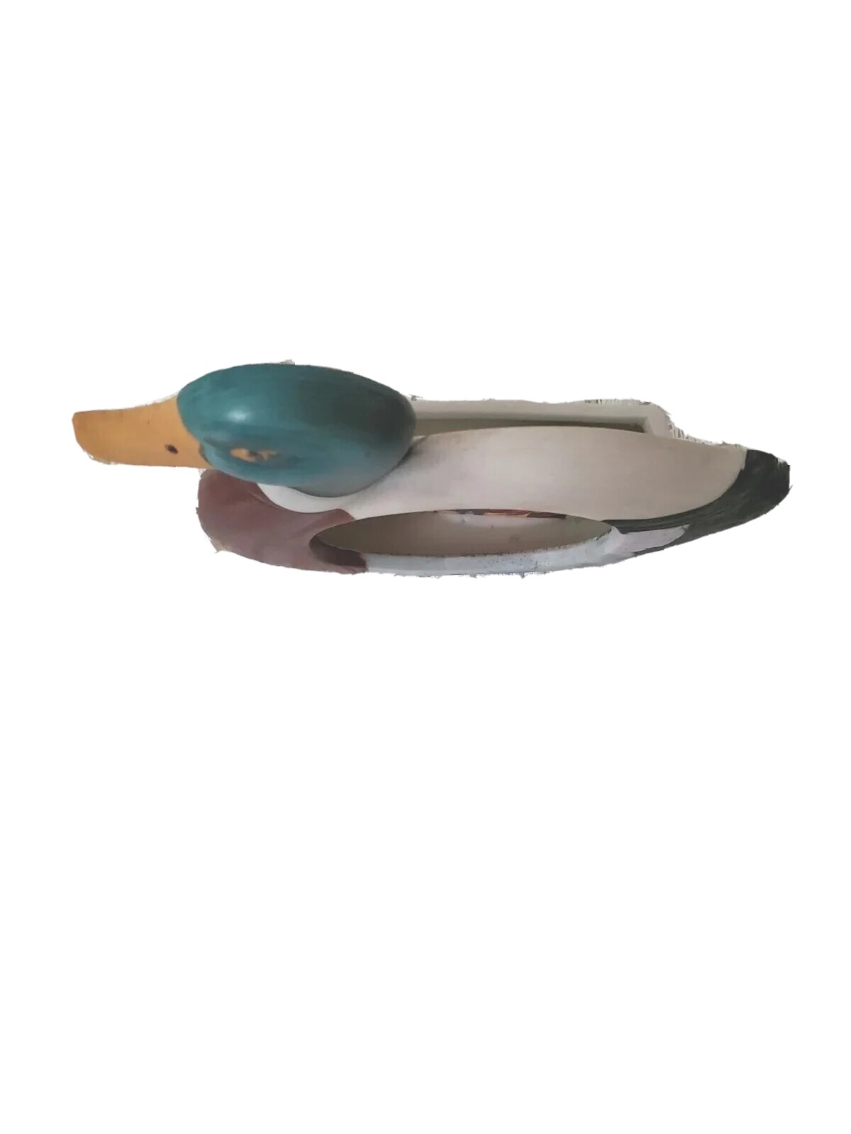 Mallard Duck Decoy 🦆3D Ceramic Photo Frame Country Core Hunting White Green 3″