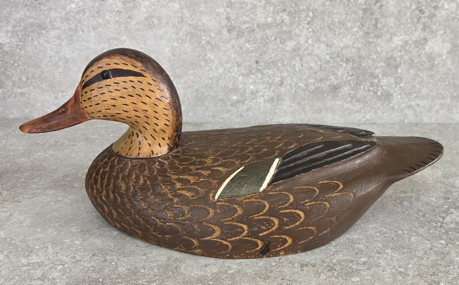 Vtg Rustic Mastercarver Handcarved Female HEN Mallard Duck Decoy Primitive Lodge
