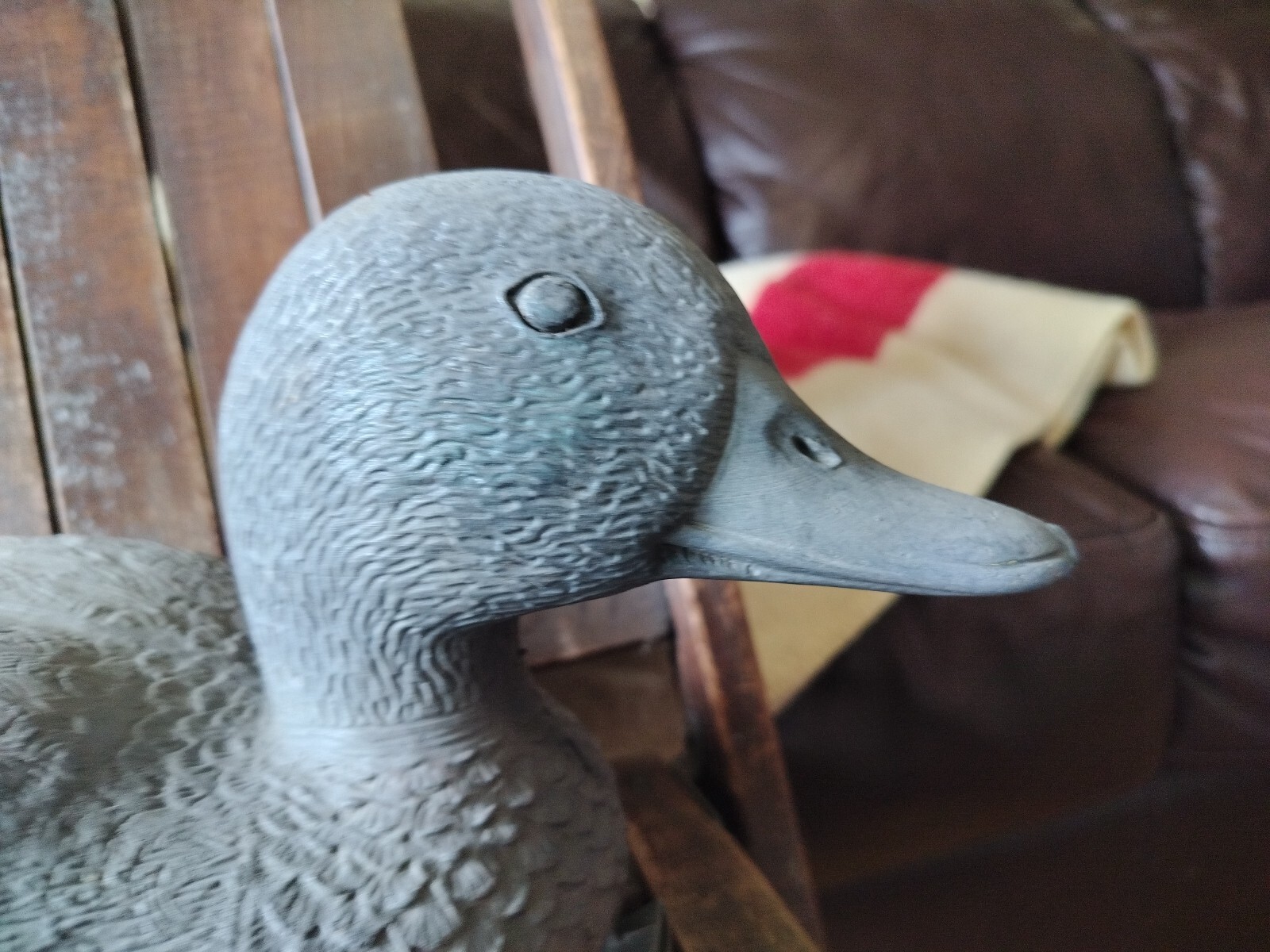Vintage Mallard Gray Duck Decoy Plastic Hollow Drake Sport Plast Italy 17″
