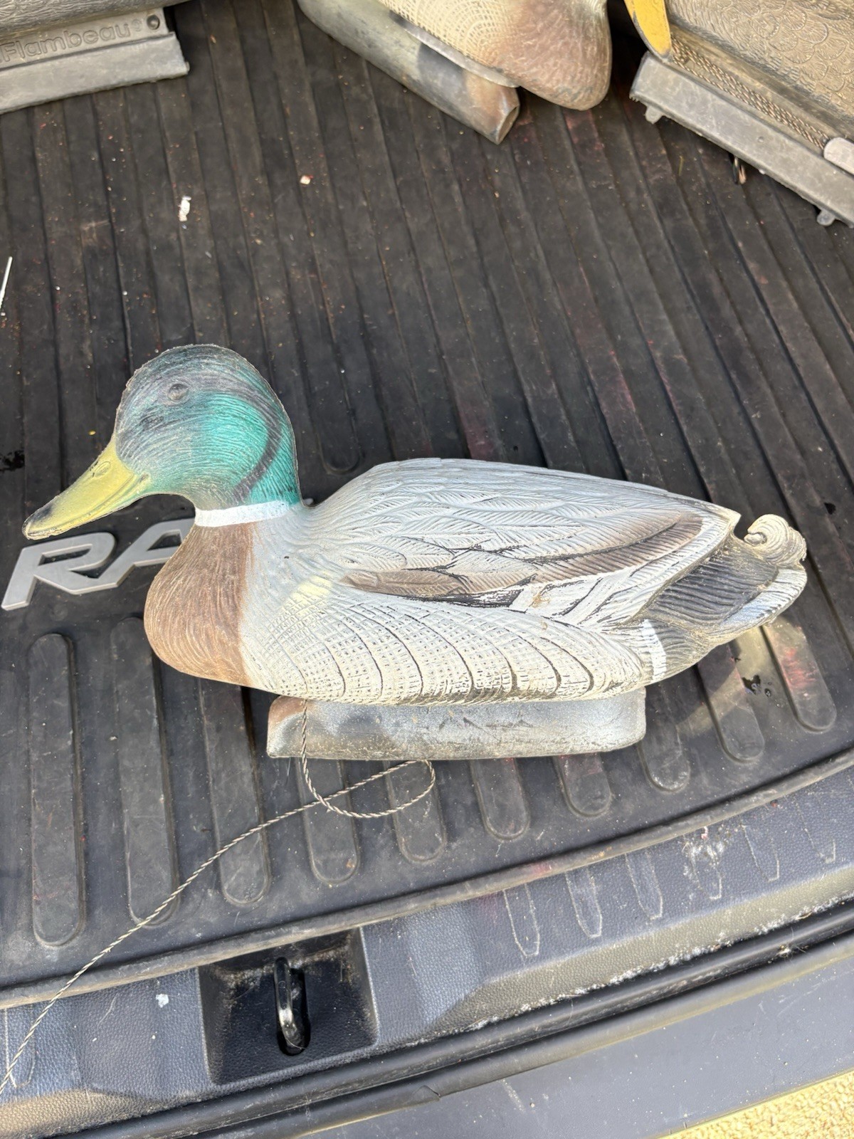 Flambeau Floating Mallard Duck Decoys w Line & Anchor Male Made In USA Decor