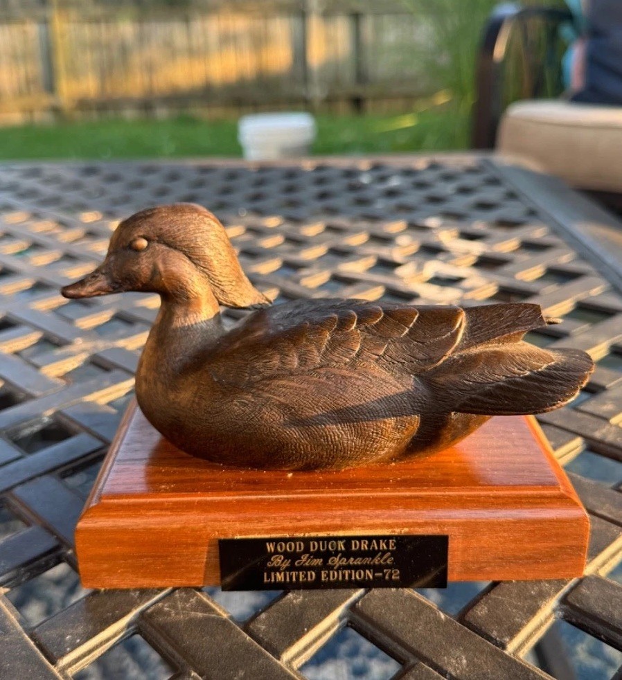 Jim Sprankle Signed Wood Duck Drake Duck Decoy Original Carving Limited Edition