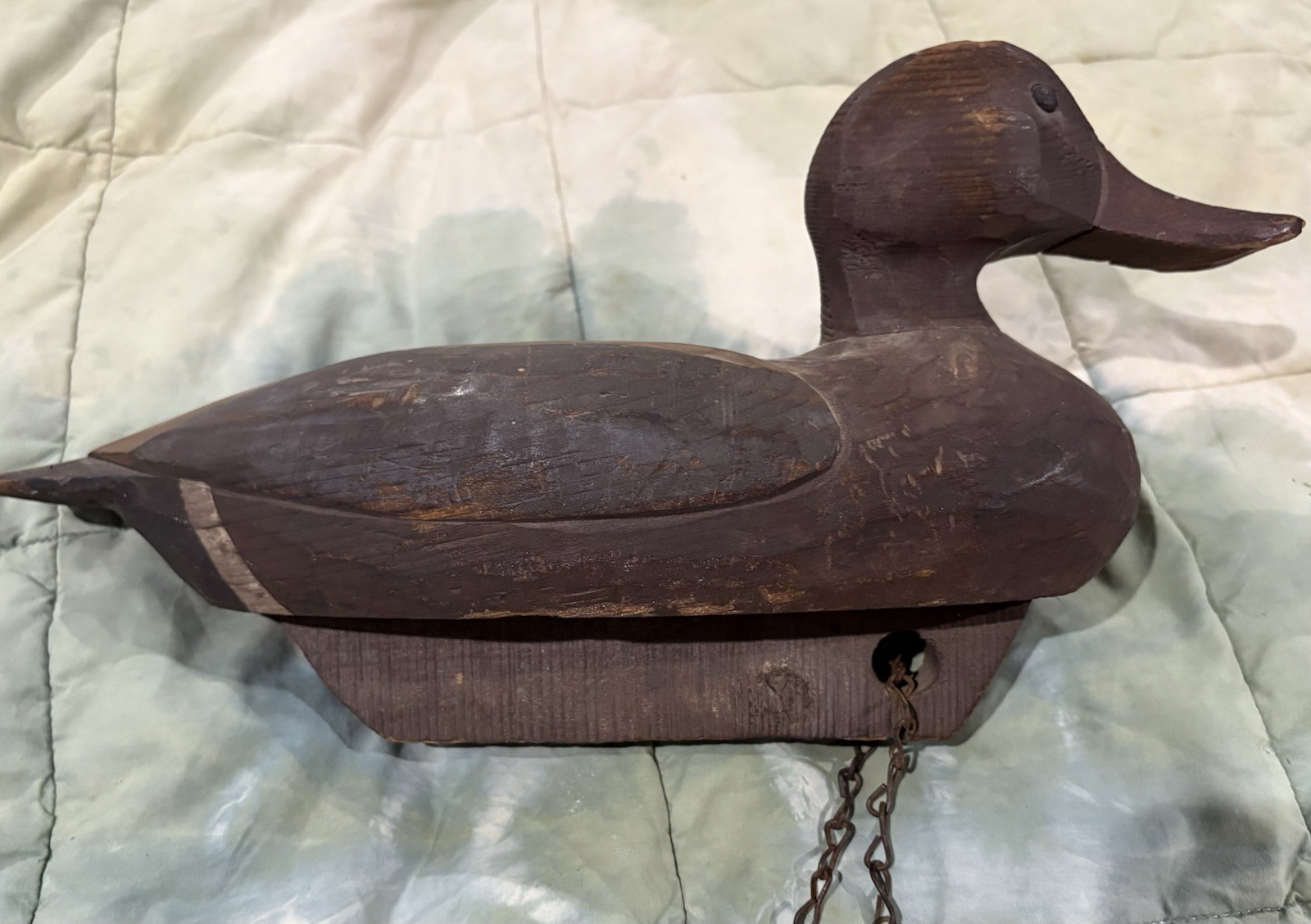 Vintage Primitive Painted Wooden Working Duck Decoy
