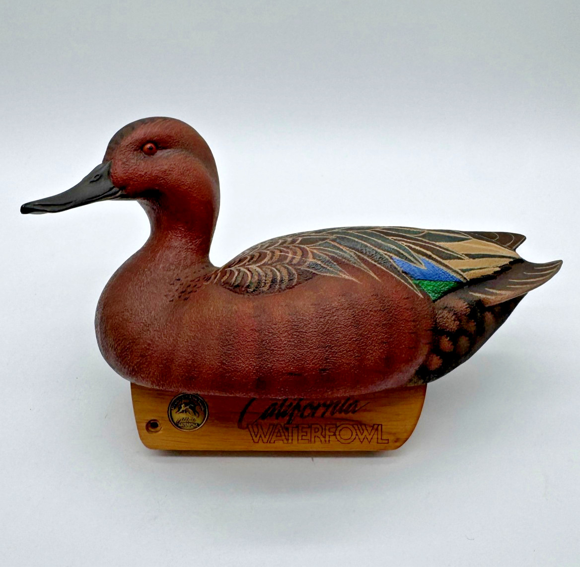 California Waterfowl Decoy of the Year Green-Winged Cinnamon Teal Duck