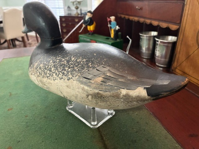 Vintage Bluebill Drake Decoy attributed to Charlie Bryan Middle River, Maryland