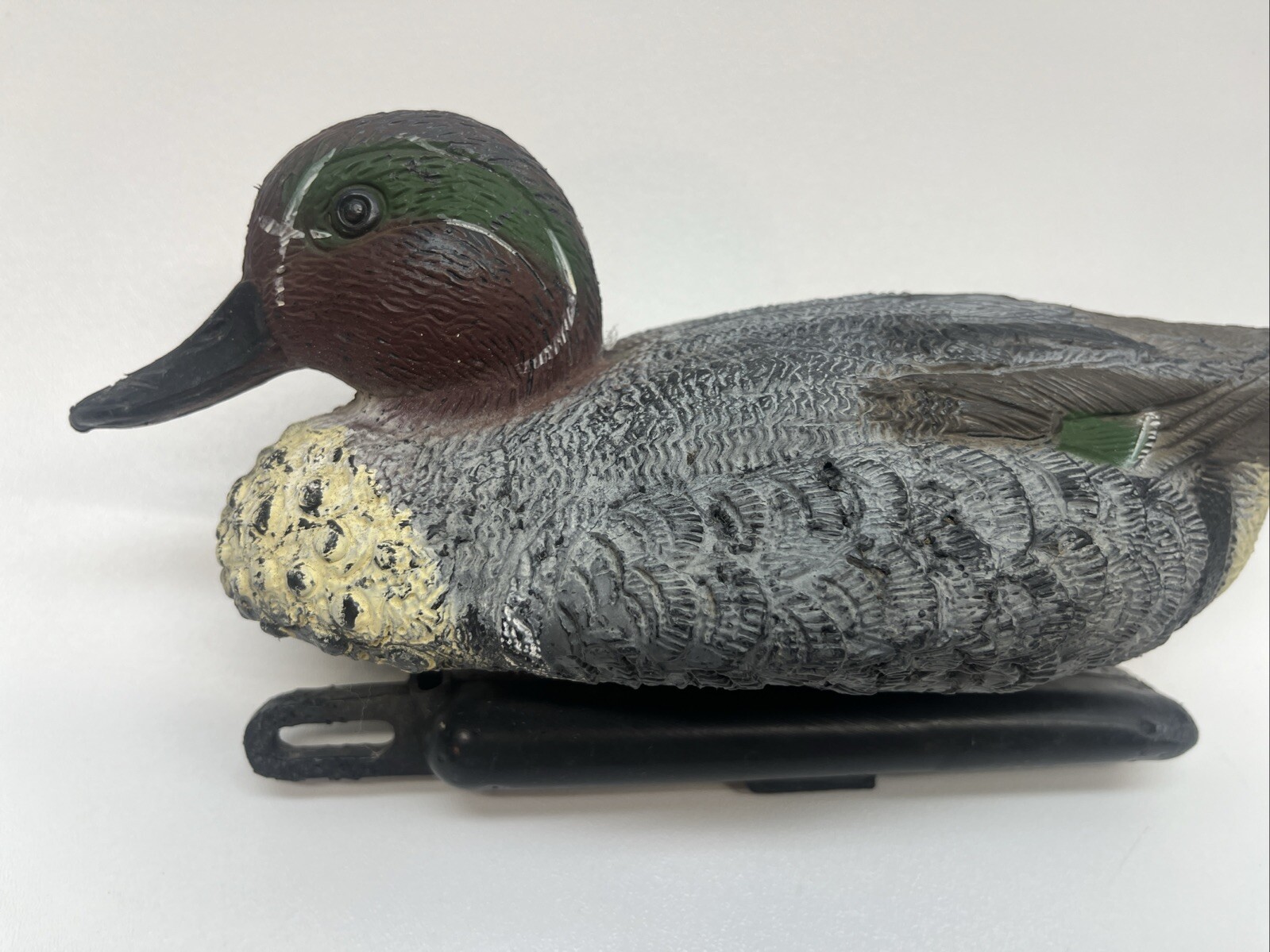Sport Plast Decoy Green Wing Teal Duck Drake Male Vtg Made in Italy Plastic 12″
