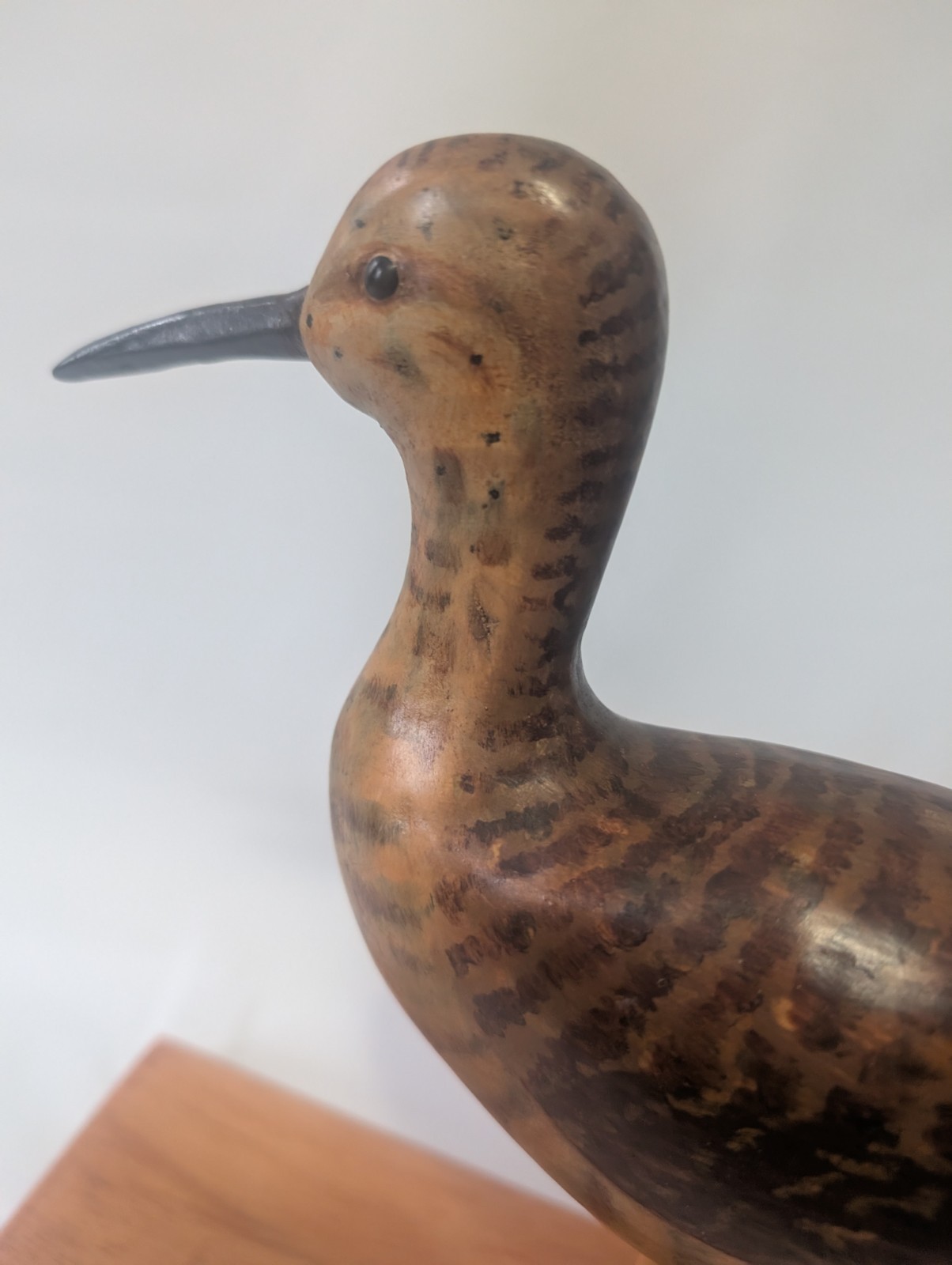 Yellow Leg Shorebird Decoy, Oil Paint, Wood, Glass Eyes. NH Made Tom Belliveau.