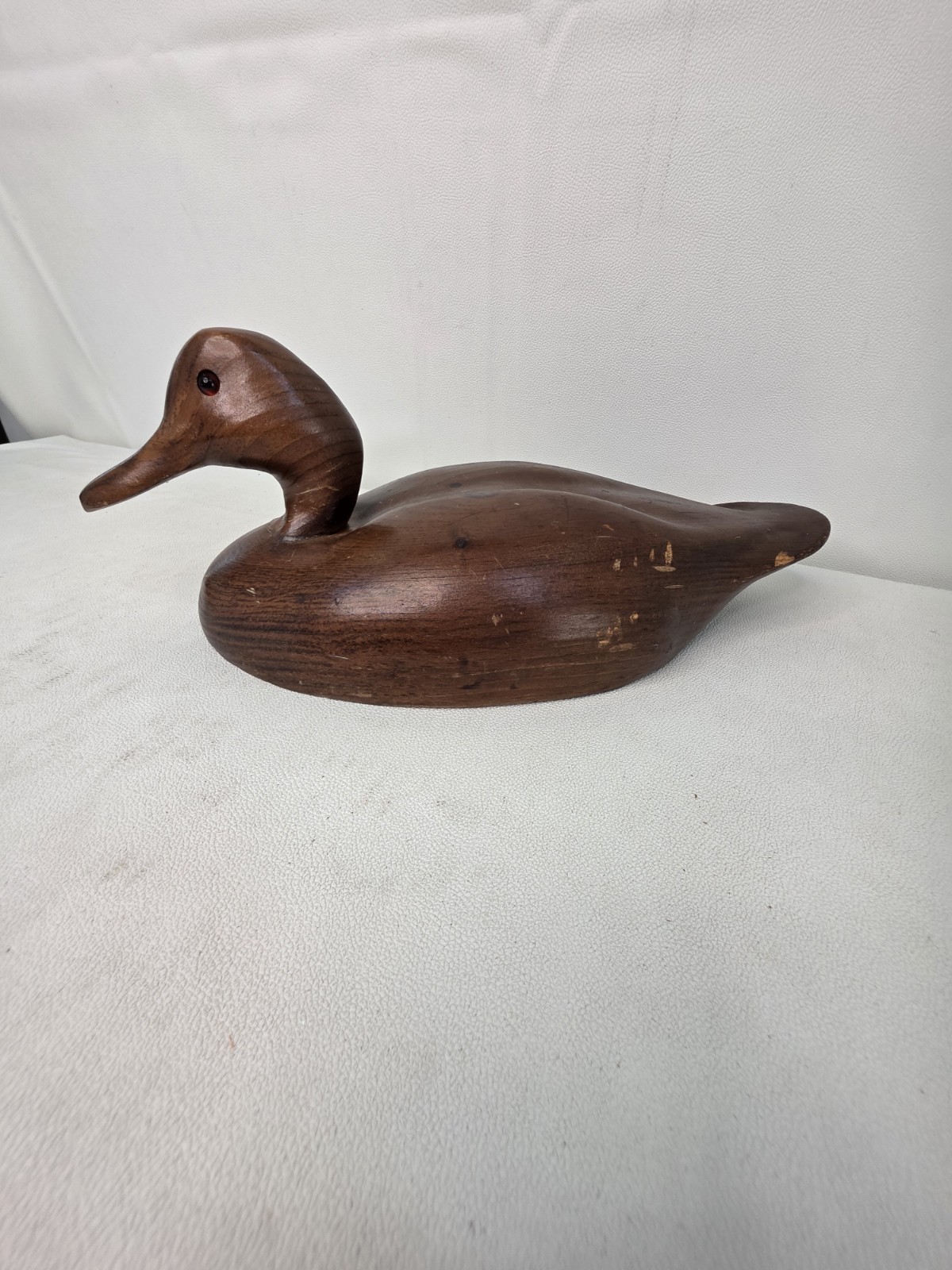 Vintage 1950’s Hand Carved Edgecomb Woodcarver Maine Duck Decoy glass eyes