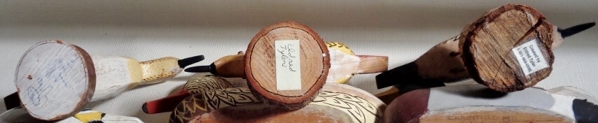 Lot of 3 folky wooden duck shorebird carvings decoys by Tyler from Maryland