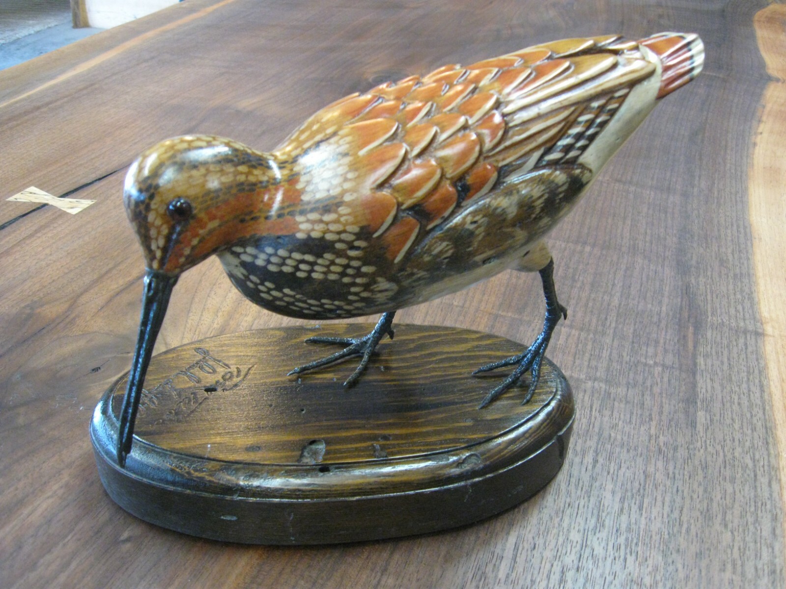 Rare Standing Tom Taber Woodcock Decoy / Wood Carved Timberdoodle / Excellent!