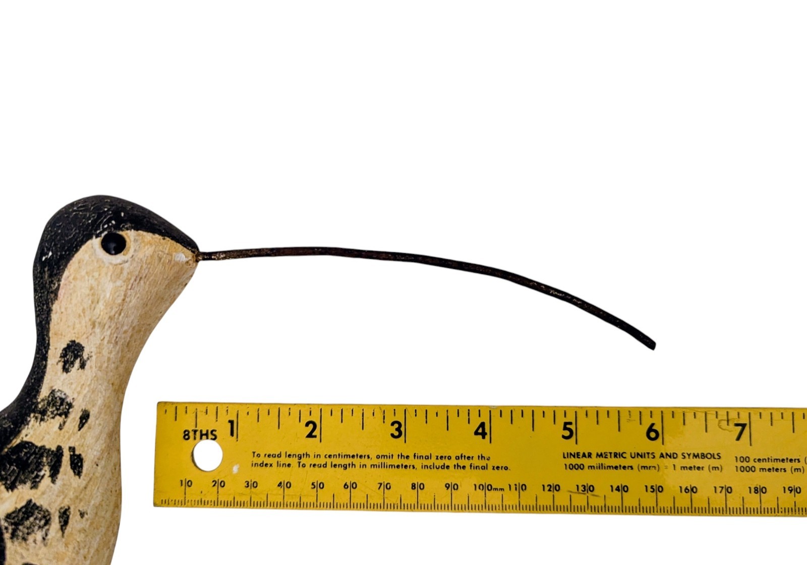 Richard Morgan Long-Billed Curlew Shorebird Metal Bill, Metal “Stick” Antiqued