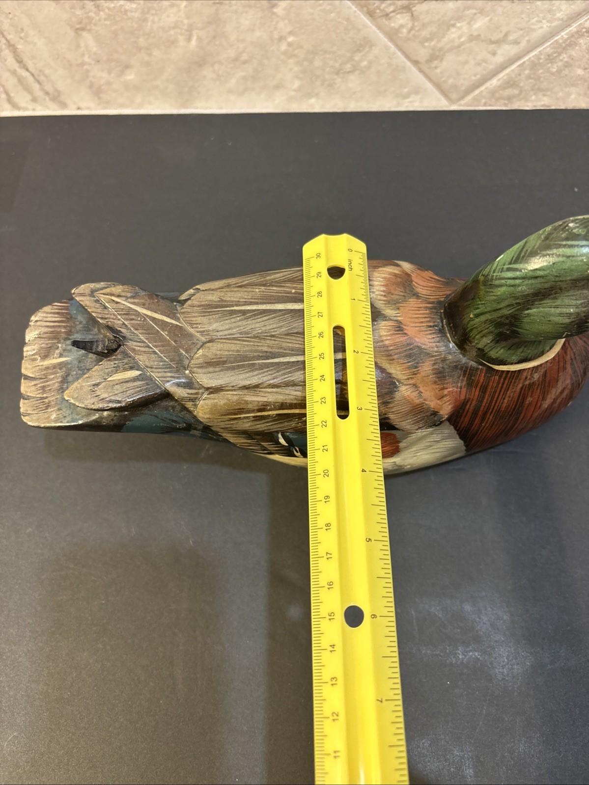 Hand Carved & Painted Wooden Duck Made In The Philippines