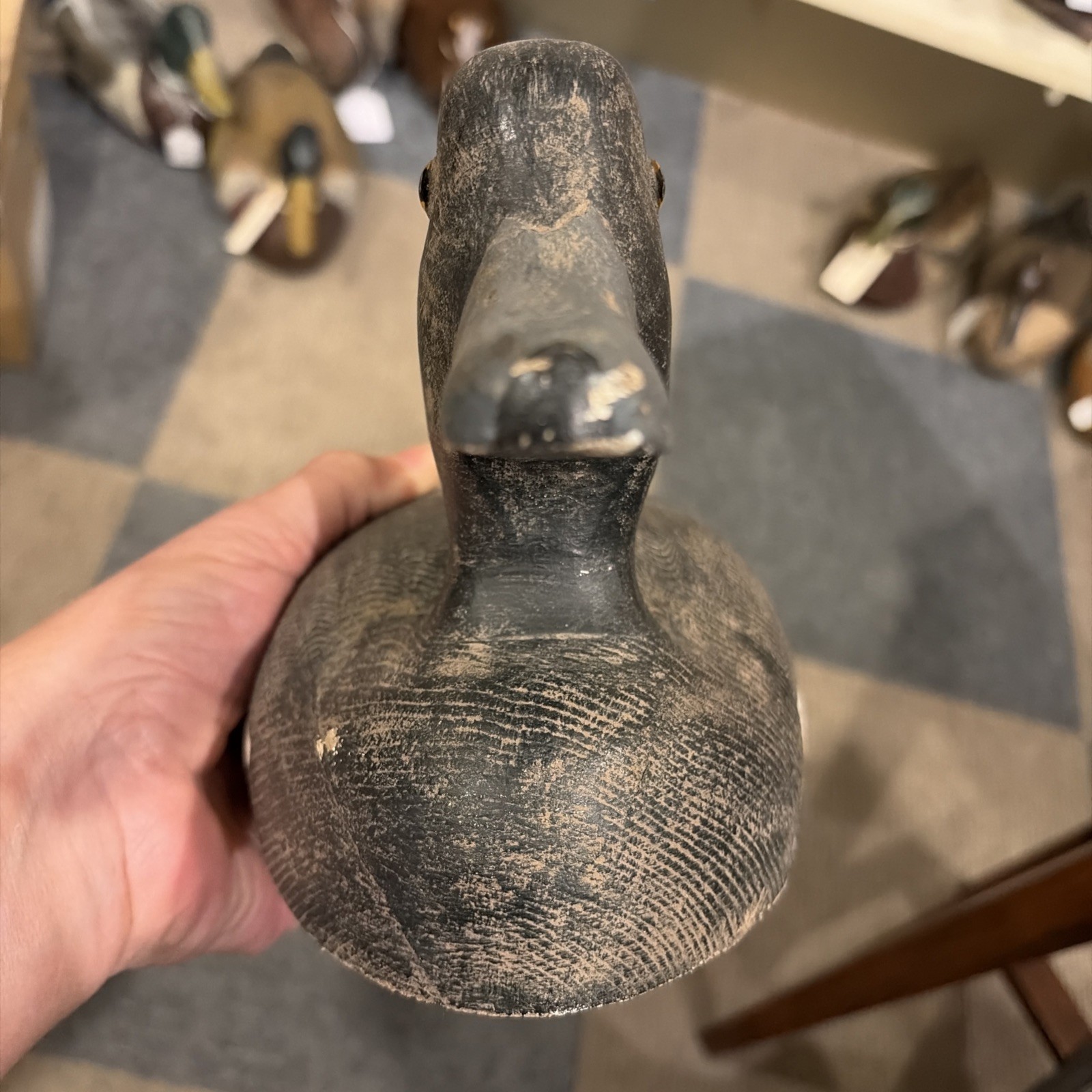 Vintage Belleville Ontario Bluebill Drake Duck Decoy In Original Paint Excellent