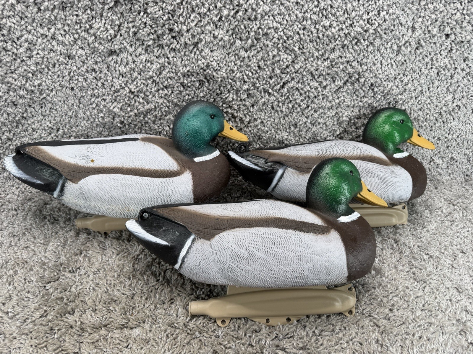 Flambeau Storm Front Mallard Duck Decoys Lot of 3 Drake Hunting Weighted Keel