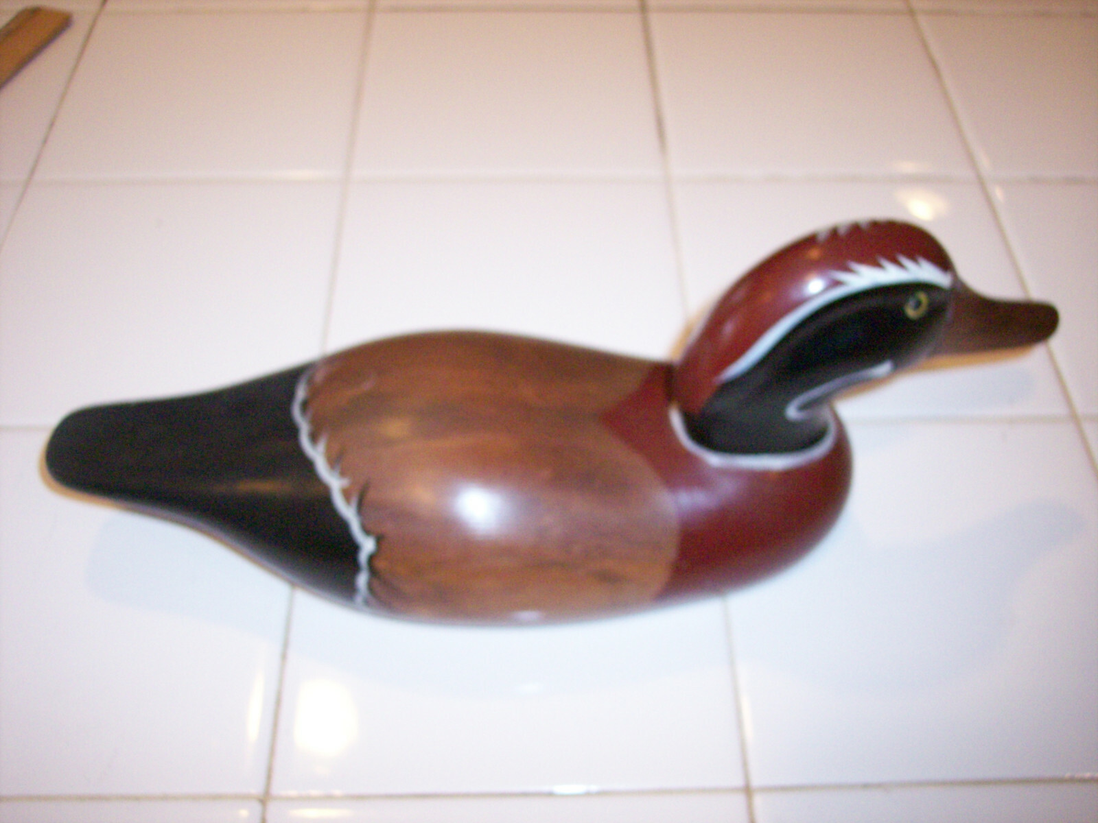 EXCELLENTLY HANDCRAFTED SOLID WOOD COLLECTIBLE 15in DECOY MULTIPLE SPECIES DUCK