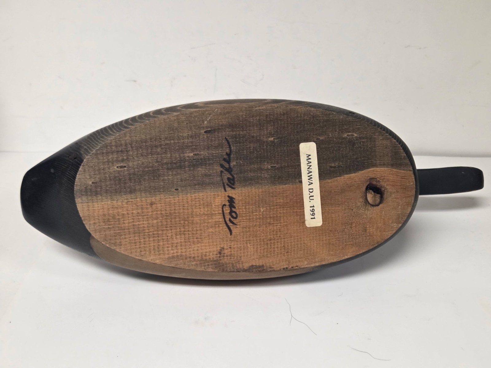 16″ Ducks Unlimited Tom Taber Wood Canvasback Duck Decoy