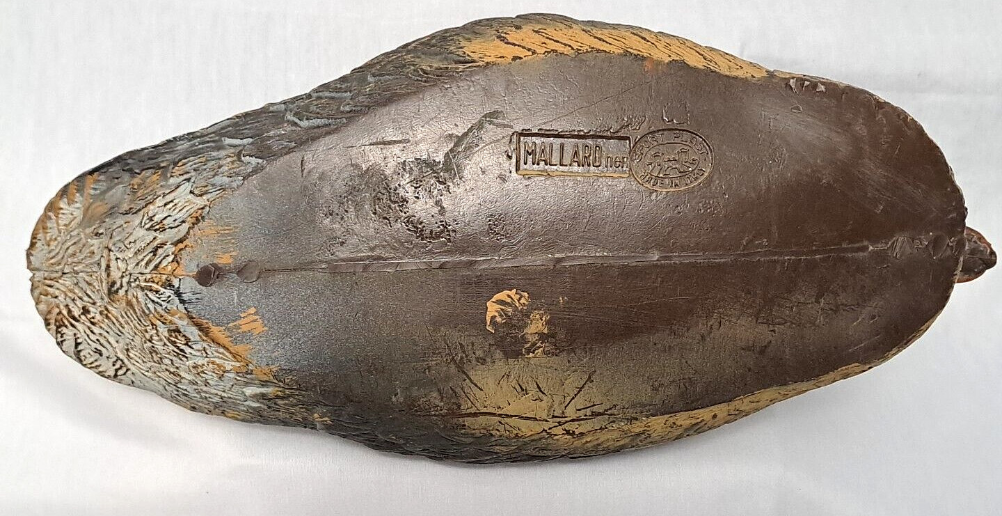 Vintage Sports Plast Floating Mallard Duck Hen Decoy Made In Italy Hunting Camo