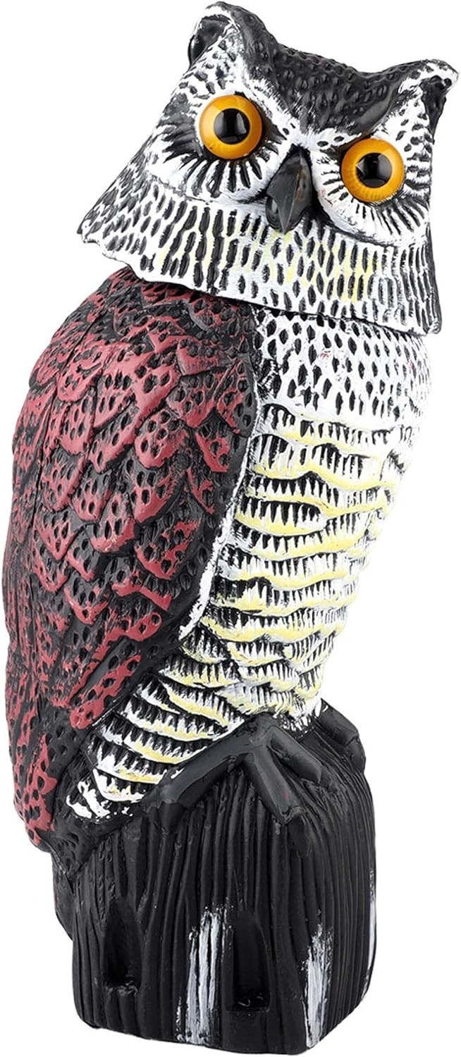 Wind-Powered Owl Decoy for Outdoor Use – Durable Bird Control Decor, Easy Setup