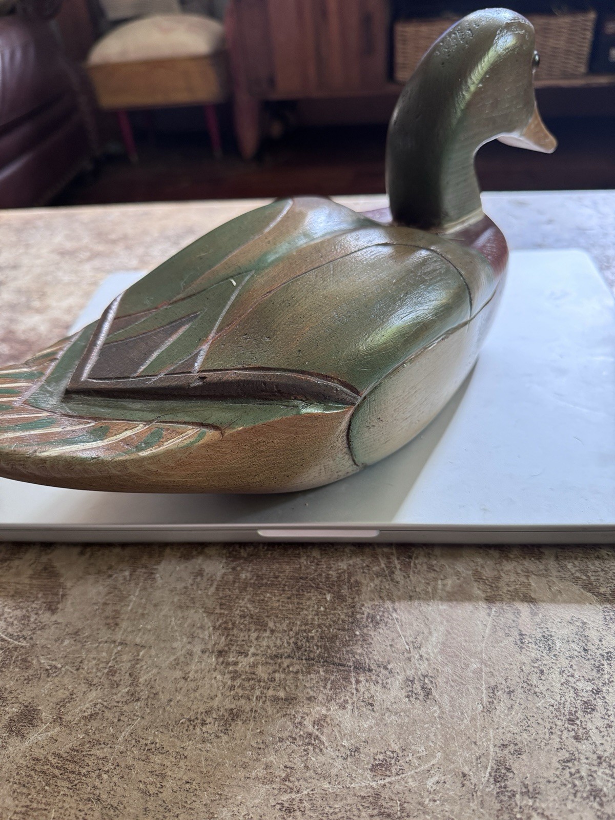 VTG Robert J. Jones Hand Carved Mallard Drake Duck Decoy 1988