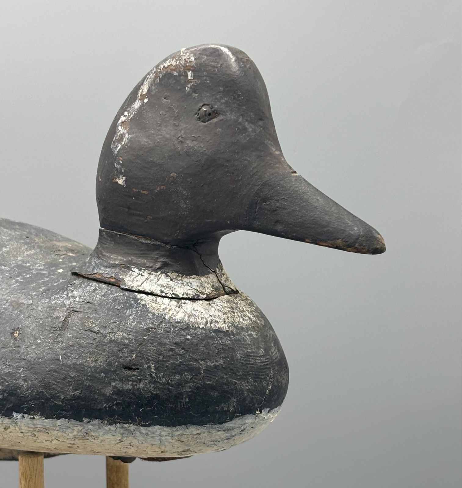 EARLY LAKE CHAMPLAIN (?)* GODENEYE HEN VINTAGE DUCK DECOY *KEEL-LIKE BALLAST*