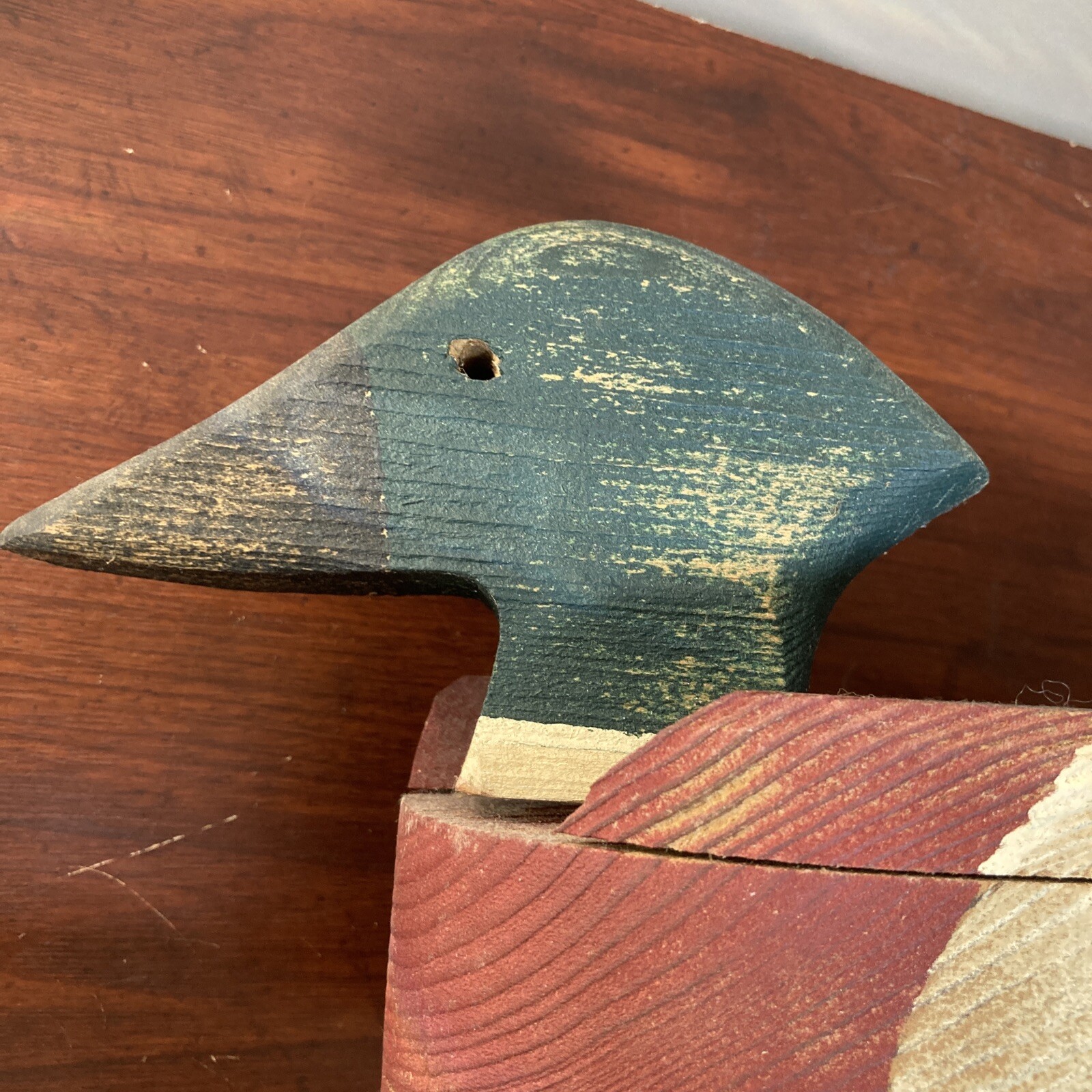Primitive Solid Body Decoy, Swivel Head Distressed Hand Made East Greenwich RI