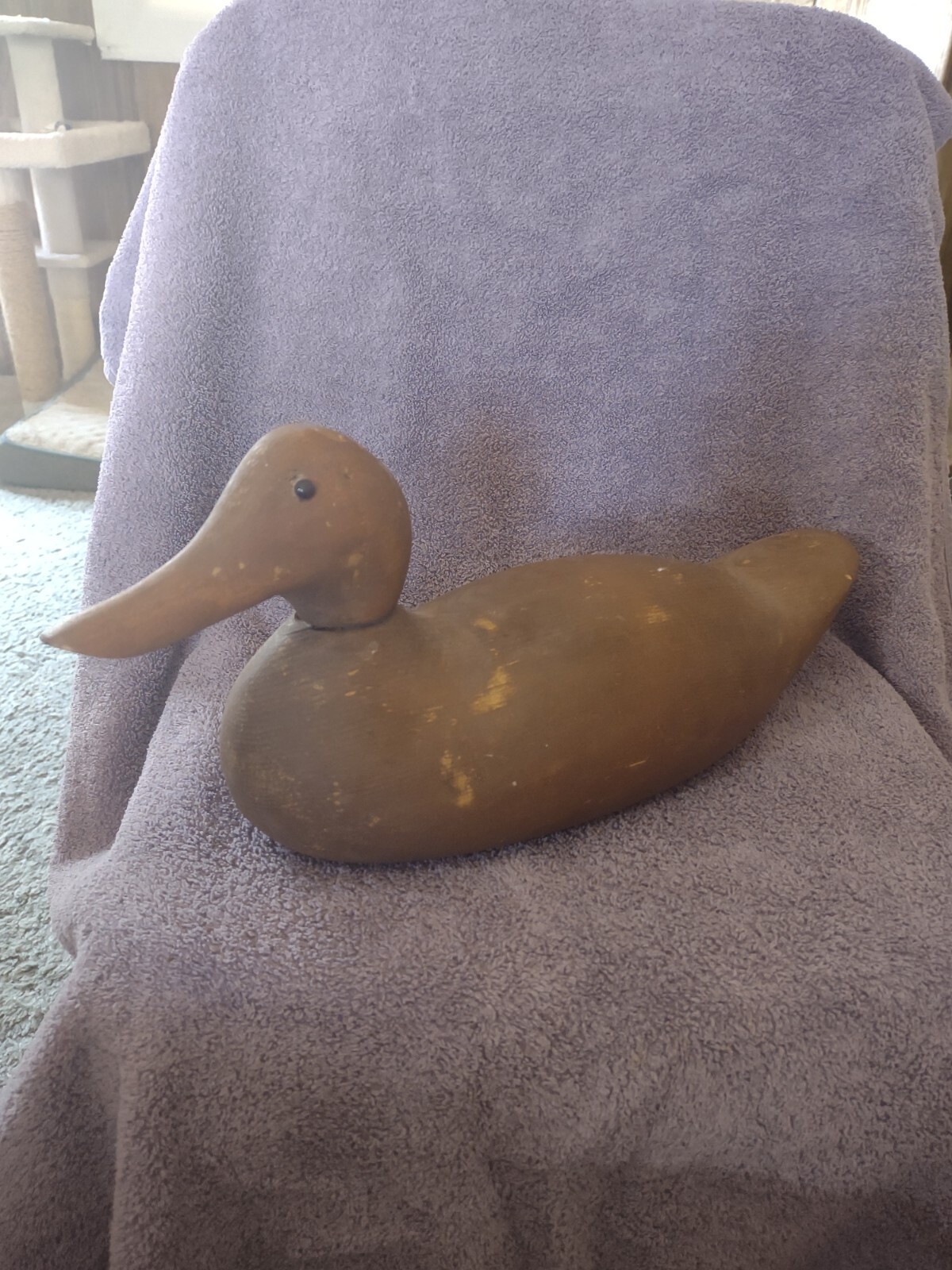Vintage Hand Carved Wooden Duck Decoy Made by W.I.Miller