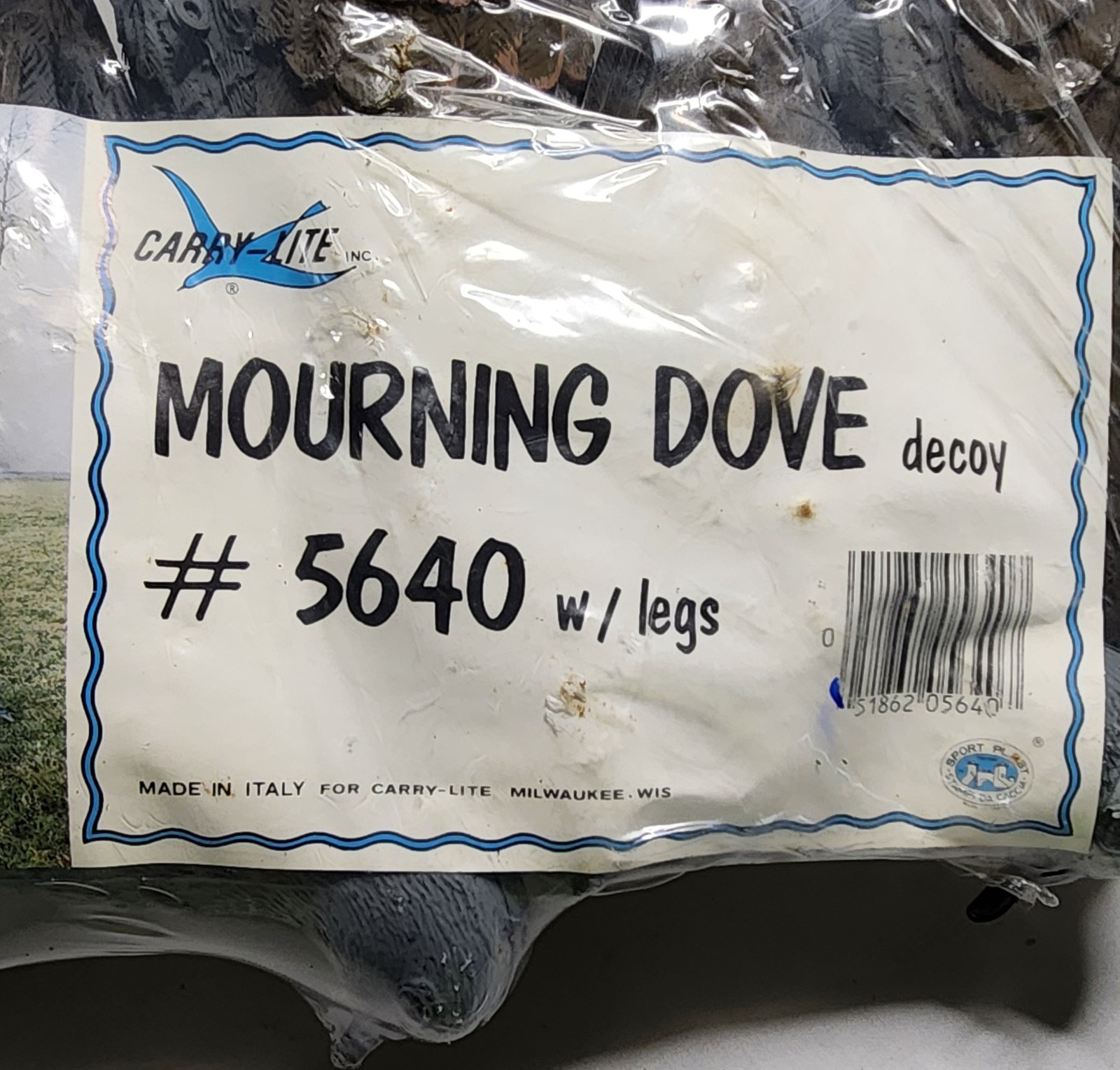 6 PACK Carry-Lite MOURNING DOVE w/Legs DECOYS #5640 Made In Italy NEW SEALED