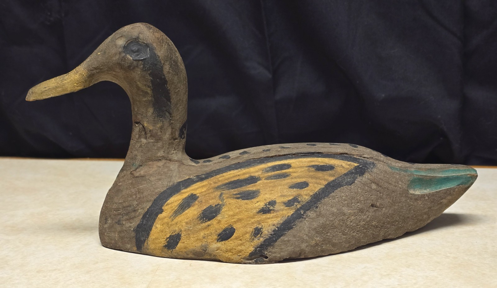 Antique German Folk Art Duck Decoy Hand Made 5 3/4″ x 11 1/2″ x 5″