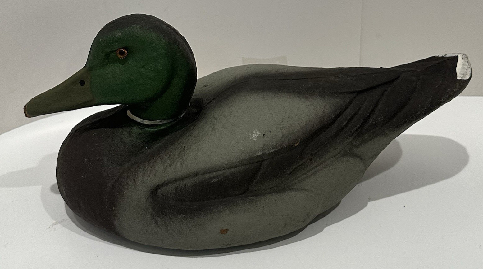 Vtg. Carry-Lite Duck Decoy Mallard Male Paper Mache Hunting Lodge Decor 1939-69
