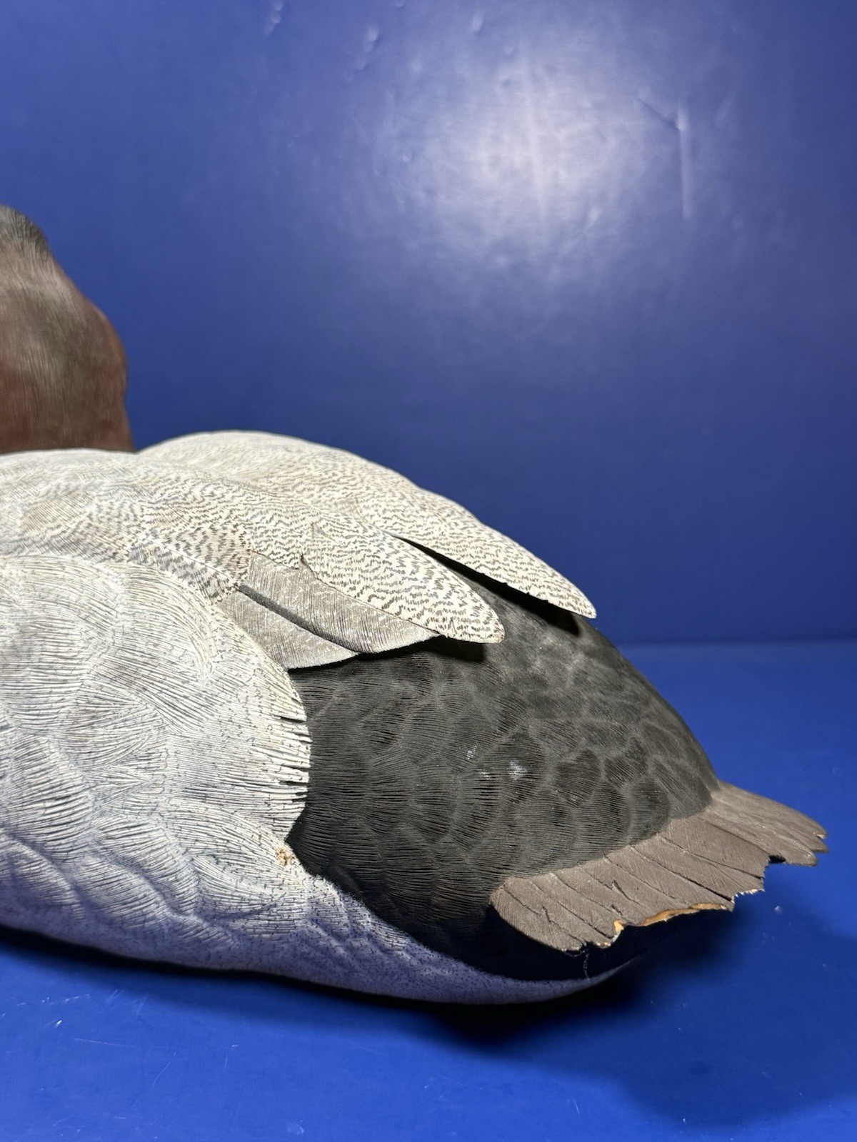 RA Meredith Canvasback Drake Wood Decoy Duck – Signed & Dated 1986 – 11.5” Long