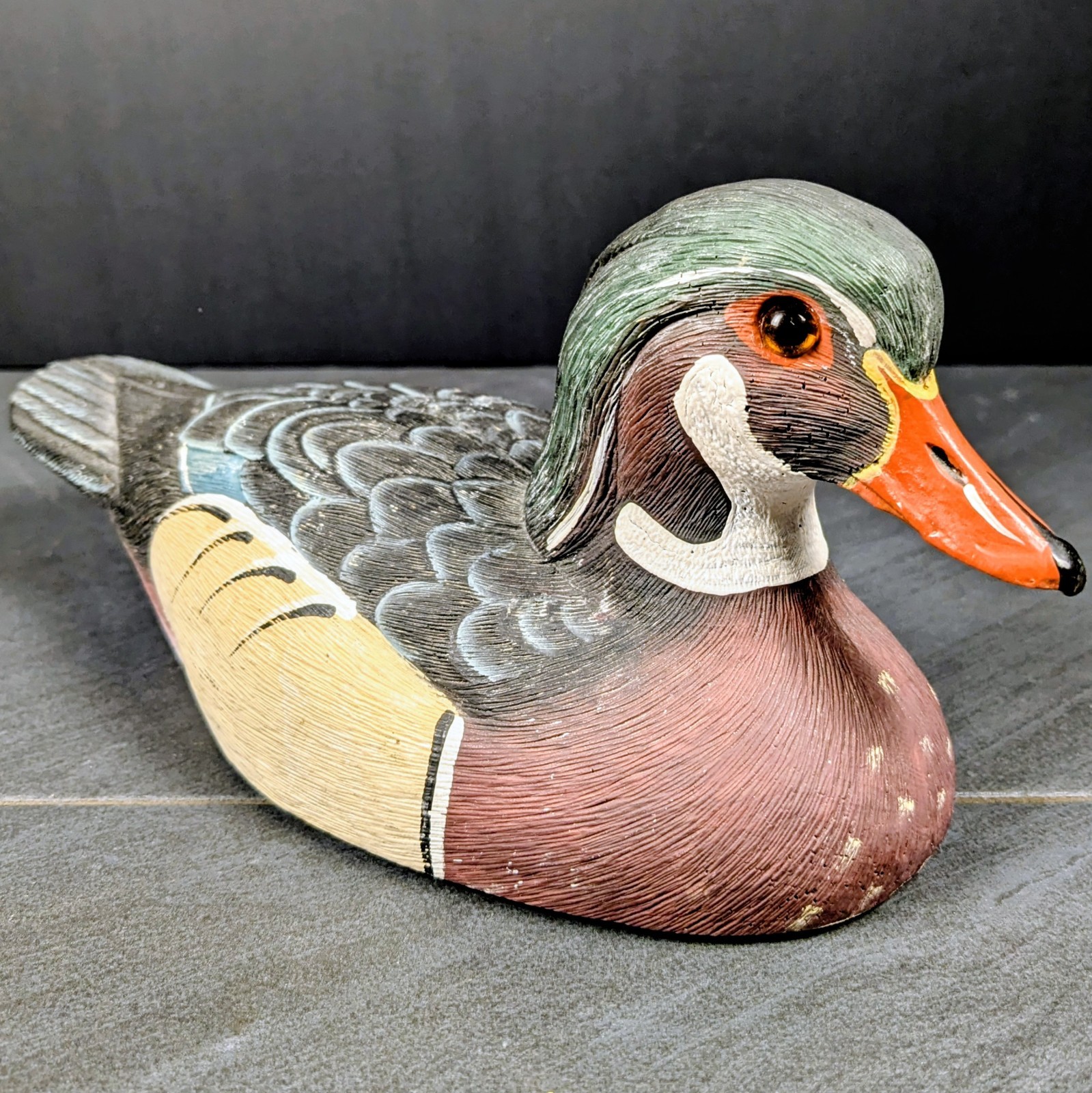 Vintage Signed Wood Duck Drake Decoy 1988 S Stilley Folk Art Duck