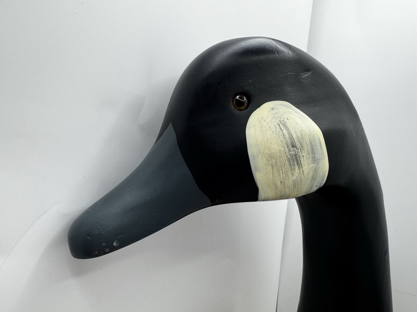 Vintage Large Hand Carved Canada Goose Wood Decoy Removable Head Folk Art 24”.