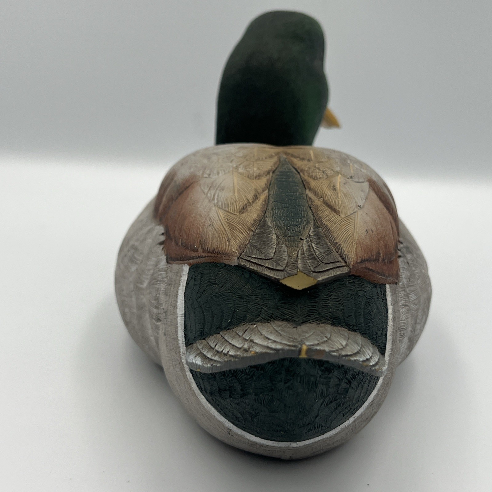 🦆 Signed Randy Tull Wood Carved Mallard Drake Duck Decoy 12″x5.5″x5.5″