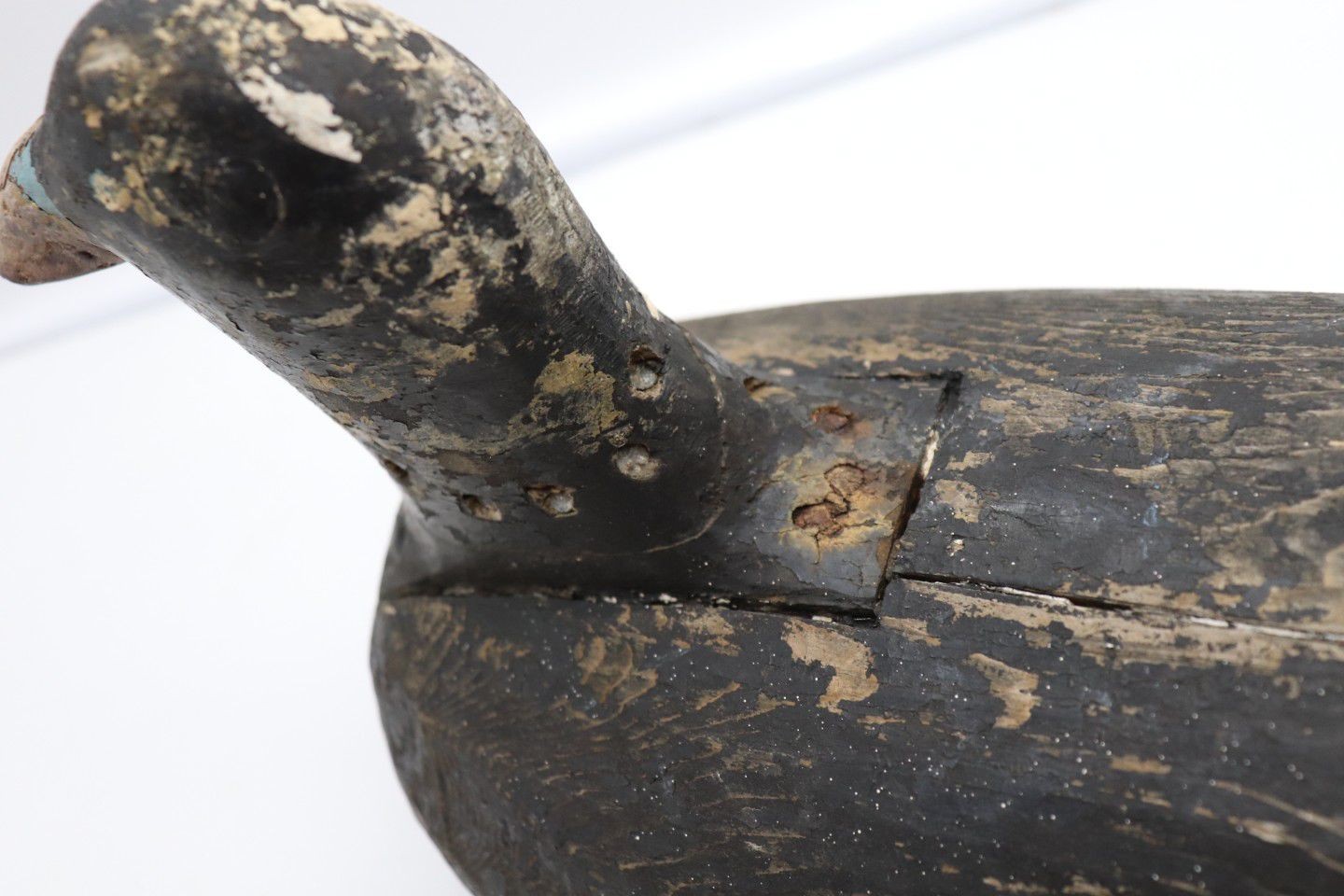 LARGE PRIMITIVE DECOY DUCK ANTIQUE WOOD HANDMADE