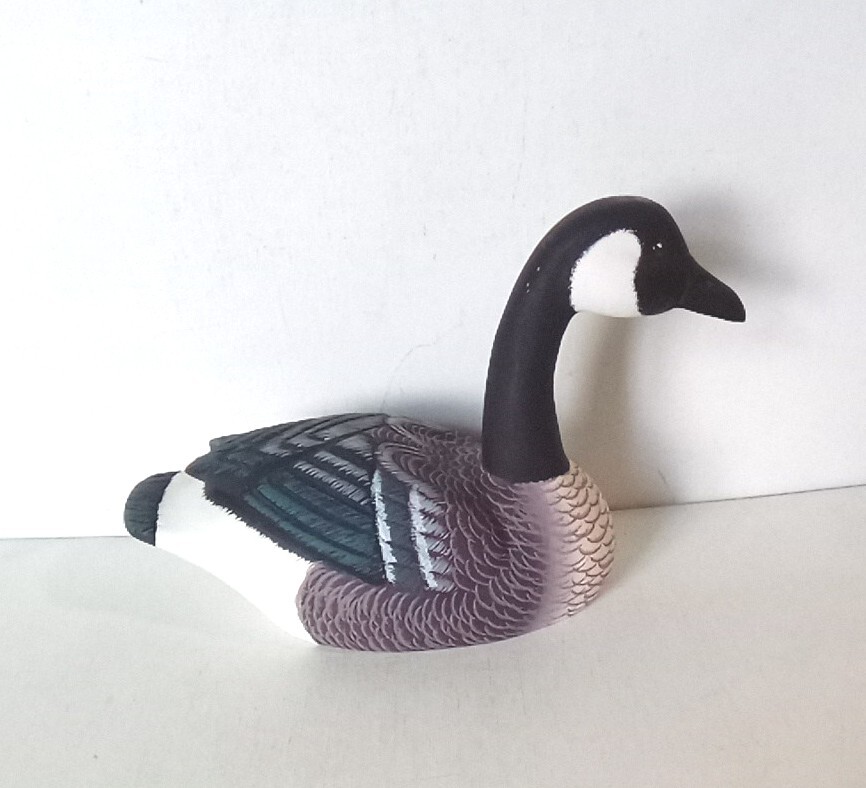 Two Vintage Solid Wood Duck Decoys Hand Carved & Hand Painted Glass Eyes 1963