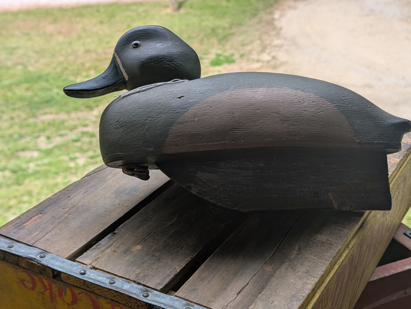 VINTAGE CARVED WOODEN HUNTING DUCK DECOY FOR SALE 192 Signed Dave Mackie