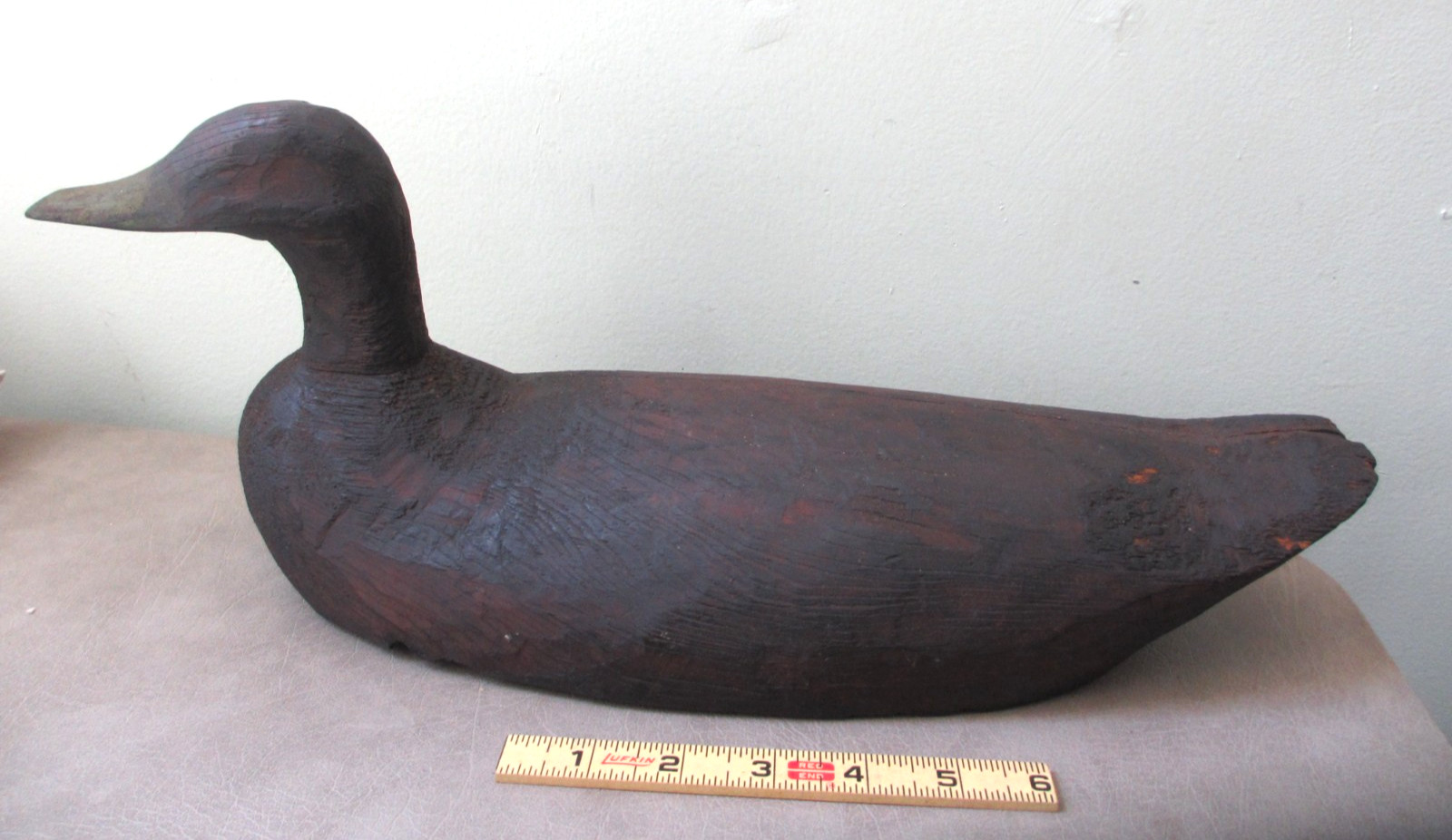 Antique MAINE Primitive Wood Duck Decoy Hand Carved Folk Art Working Bird