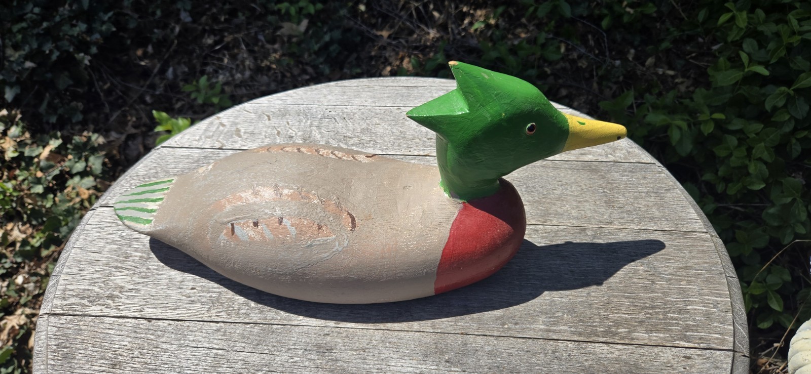 Vtg 1986 Hand Carved White Pine Wood Duck Decoy Merganser Matelon Olds Cohasset