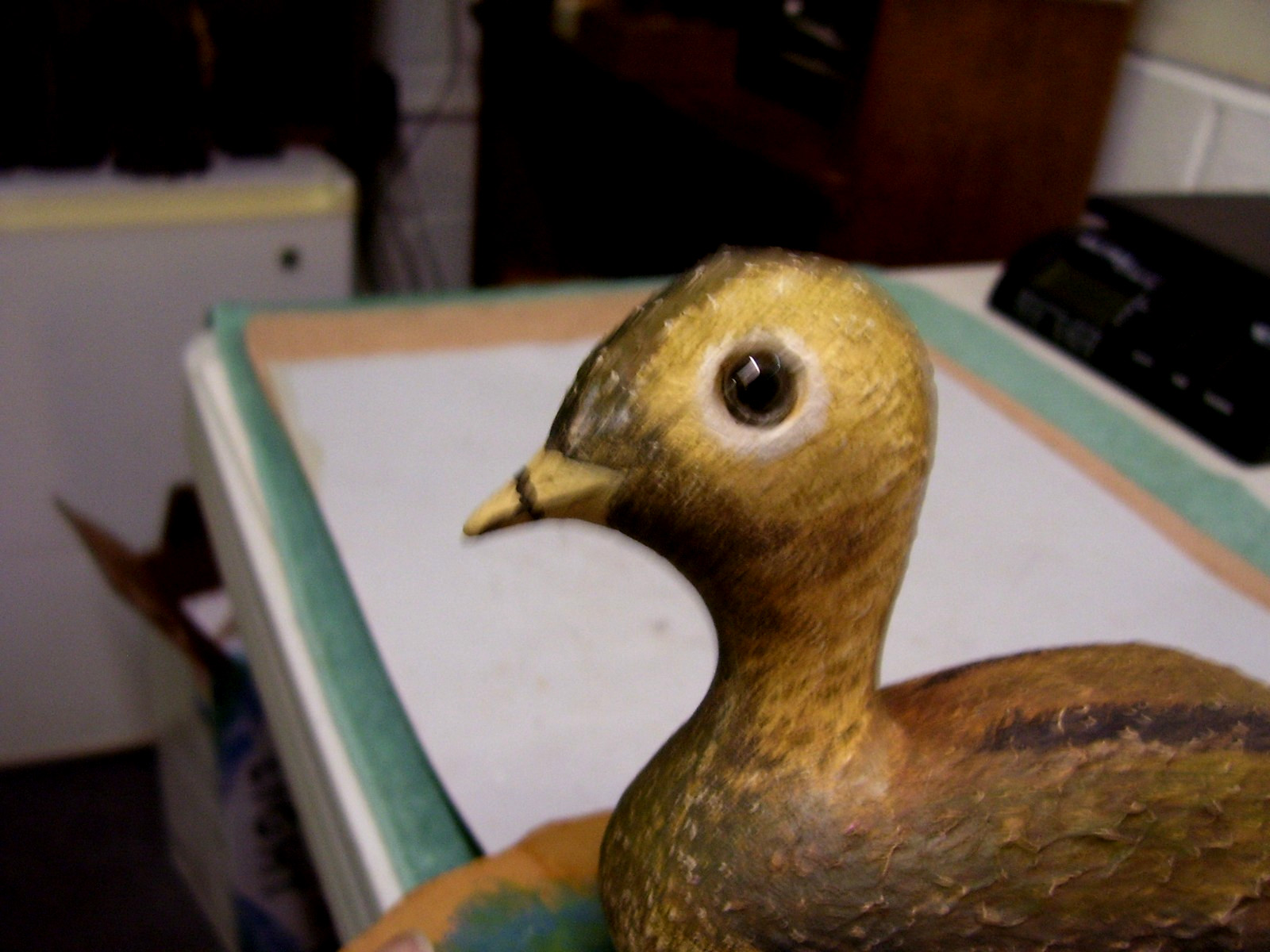 Vintage Dod Rowe Wooden Carved Decoy Shorebird Duck, Signed