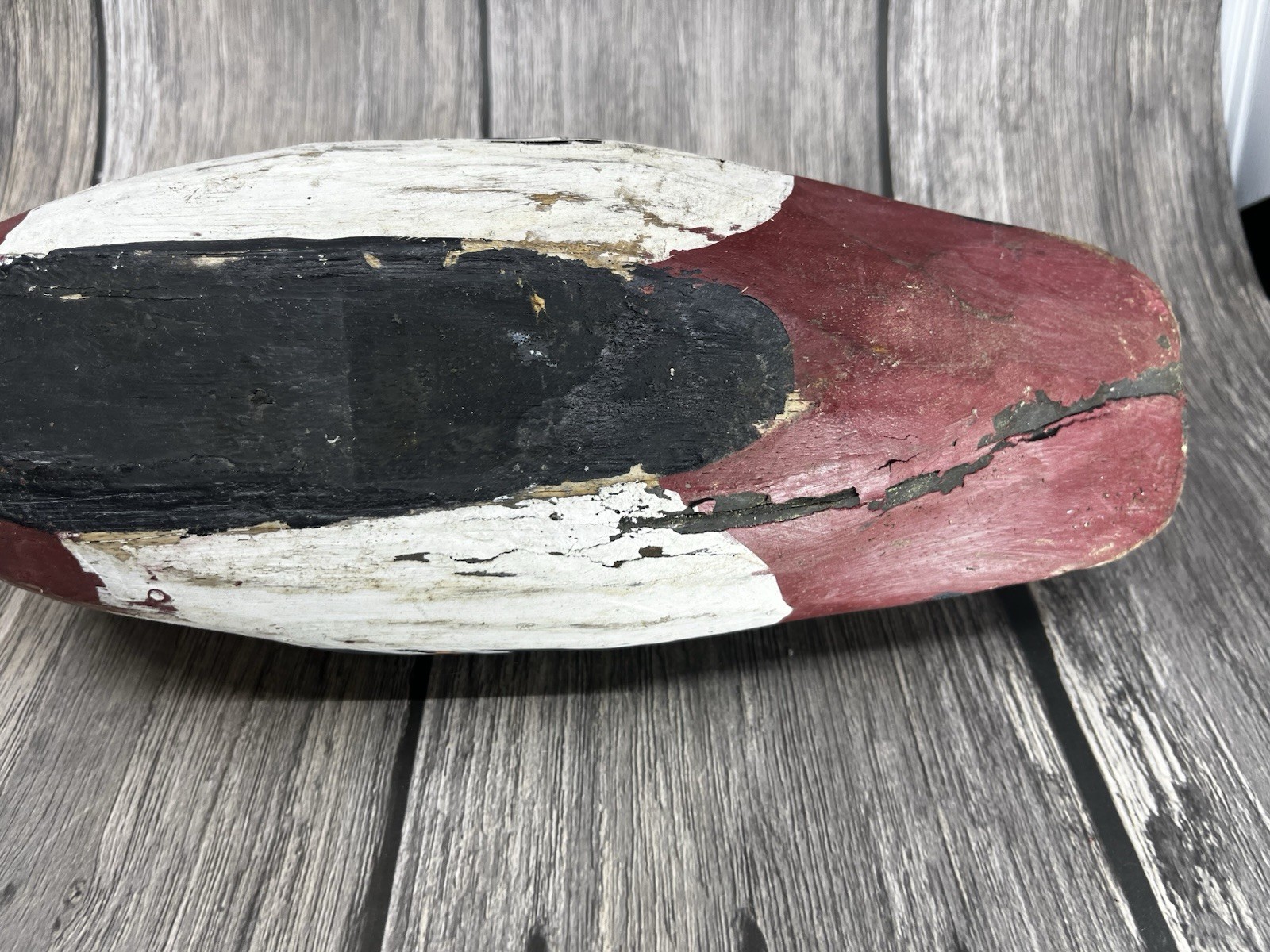 Folk Art Hand Painted Wood Duck Decoy VTG has age and chipped Paint