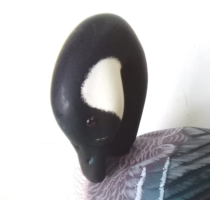 Two Vintage Solid Wood Duck Decoys Hand Carved & Hand Painted Glass Eyes 1963