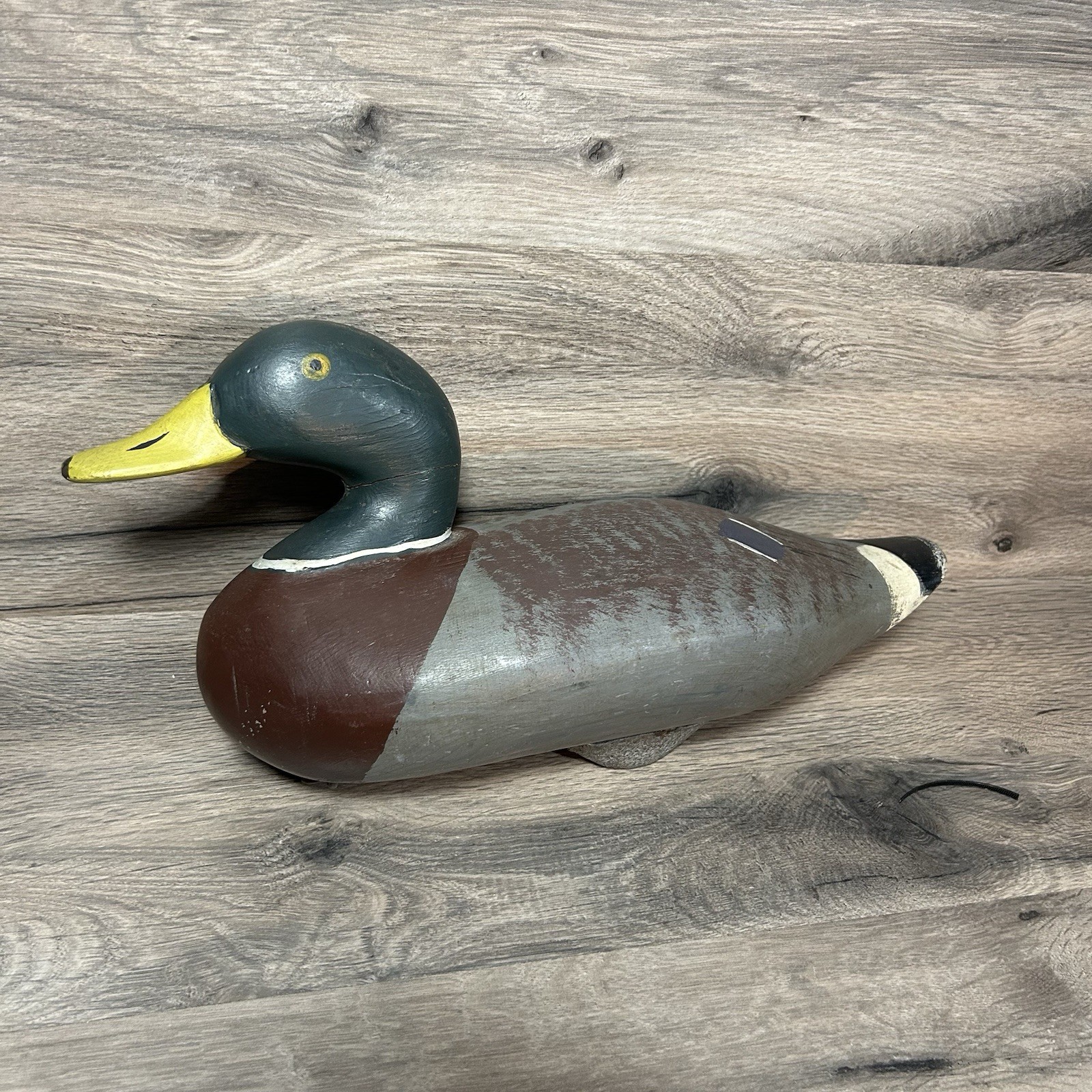 Wooden Duck Decoy Hand Carved / Painted By Unknown Artist Vintage Mailand